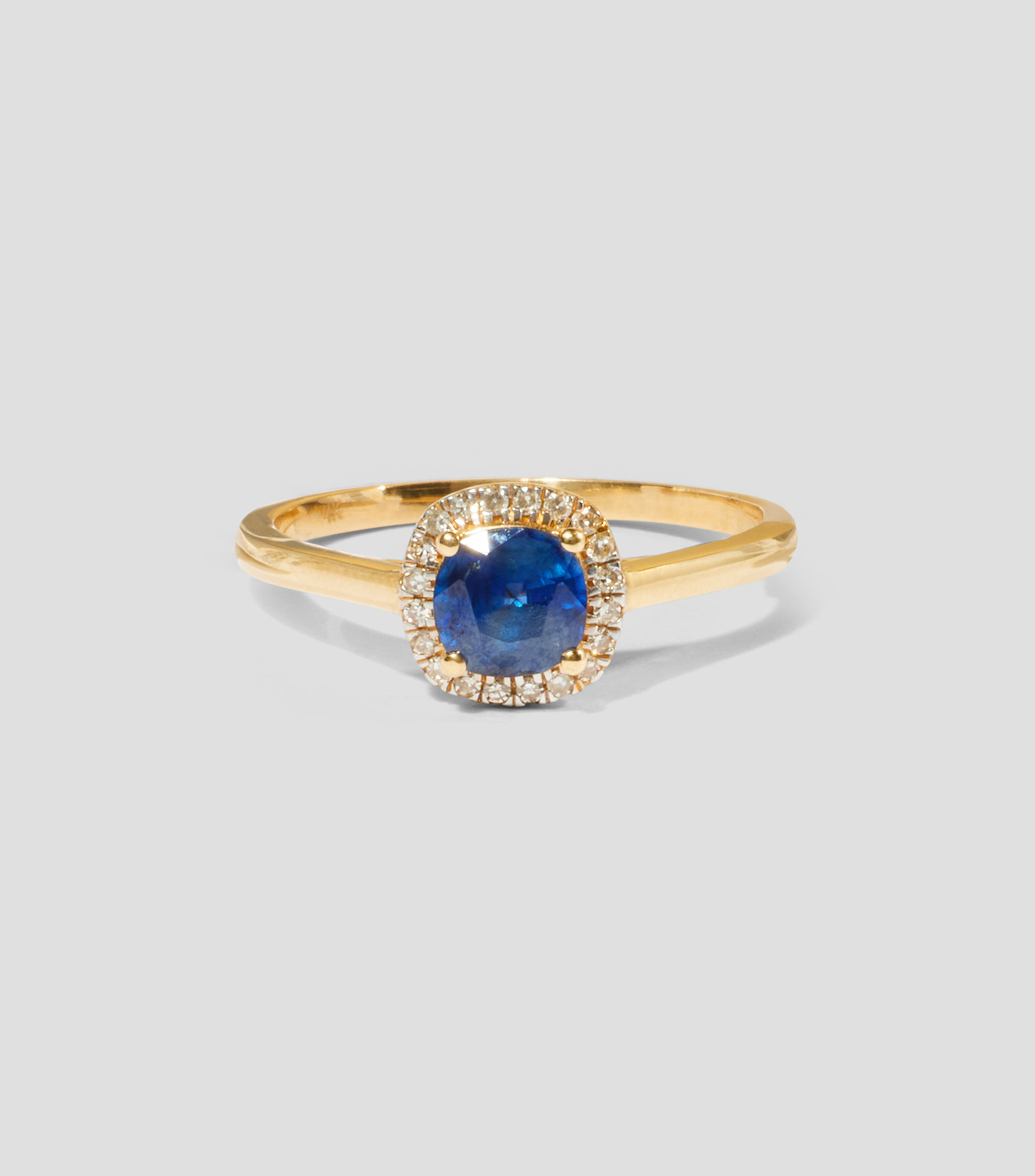 Anillo en Oro amarillo de 14 Kilates con zafiro Mujer