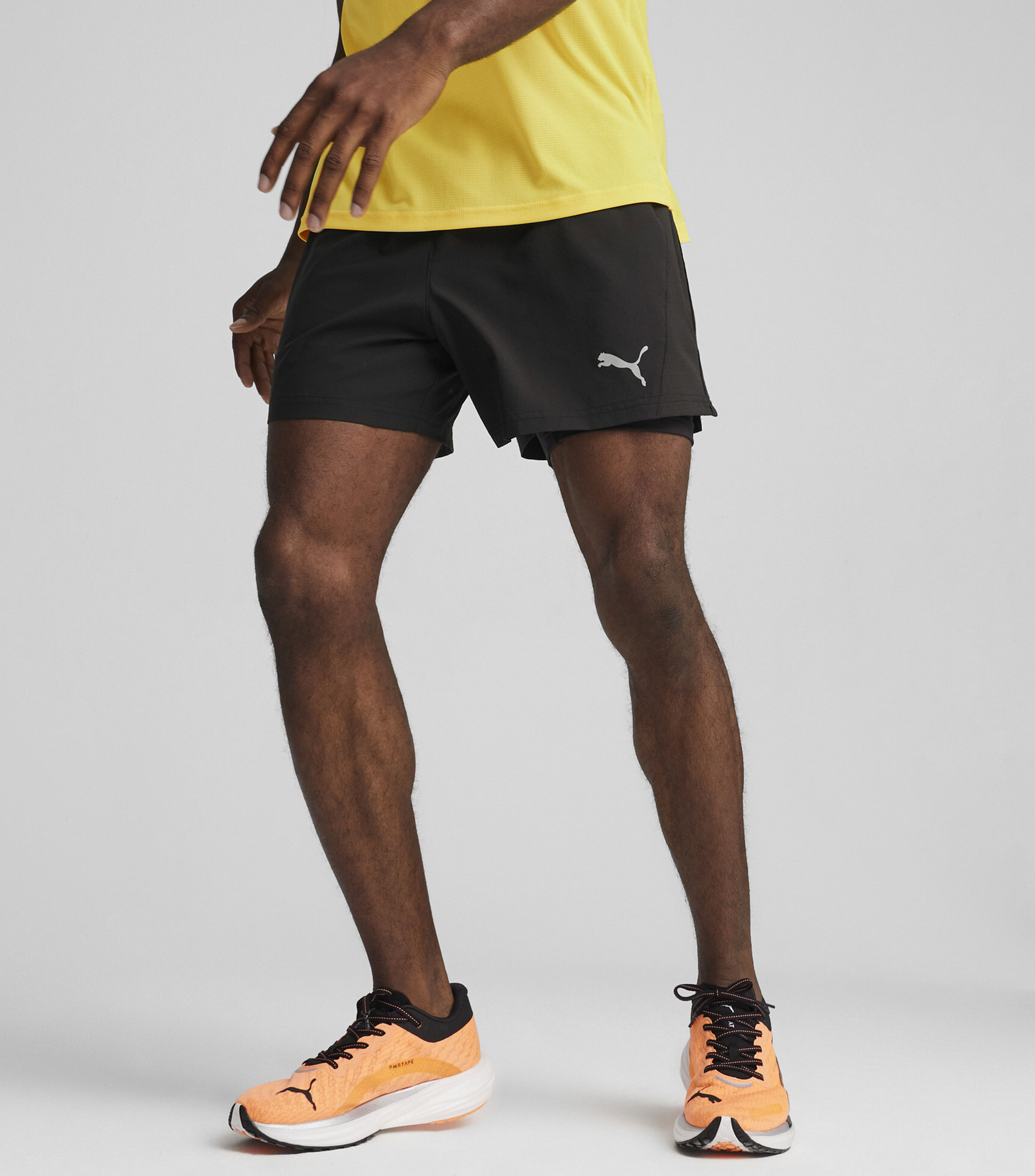 Short para correr liso Hombre