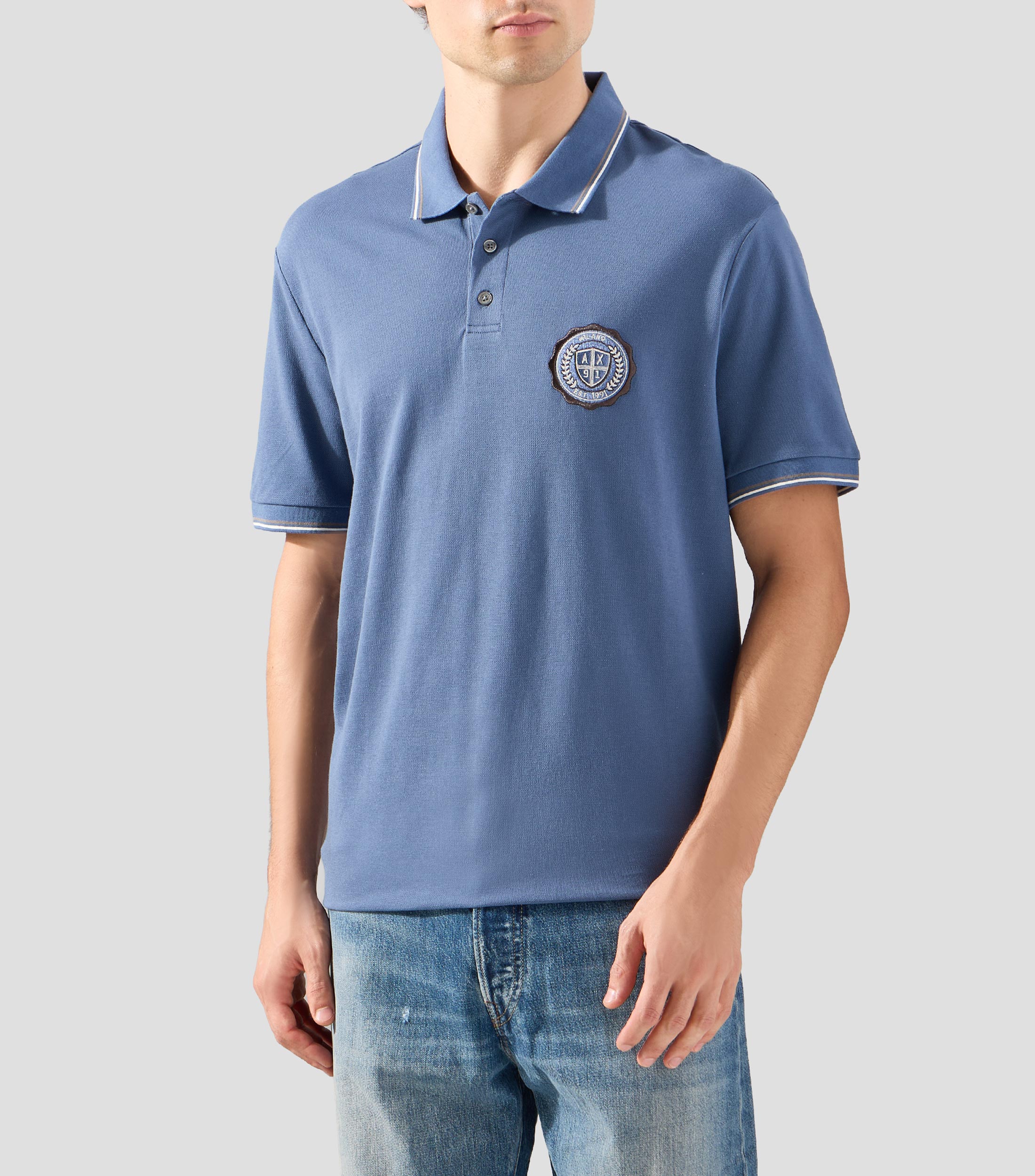 Playera tipo polo manga corta lisa Hombre