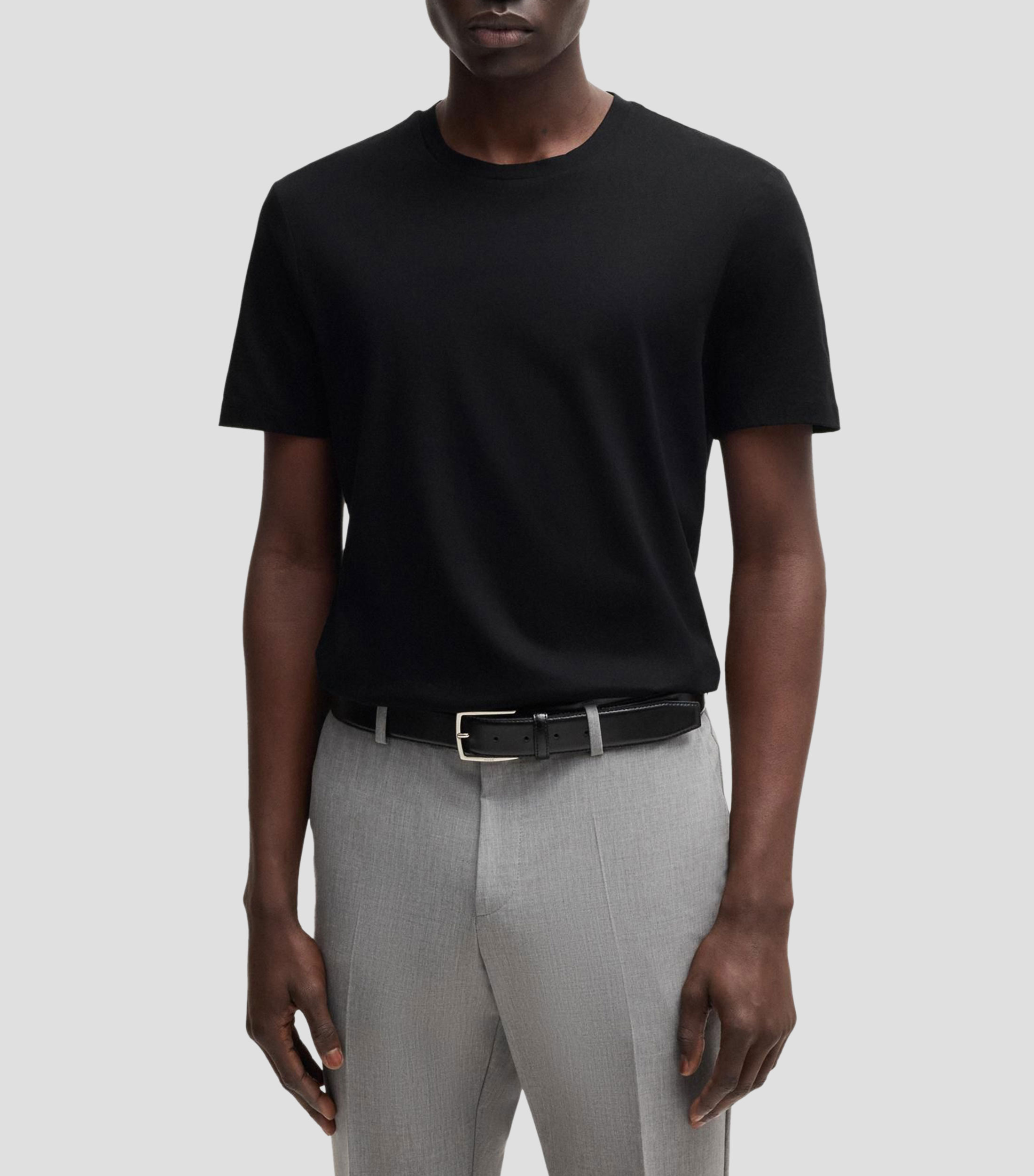 Playera de manga corta Slim en algodón mercerizado Hombre