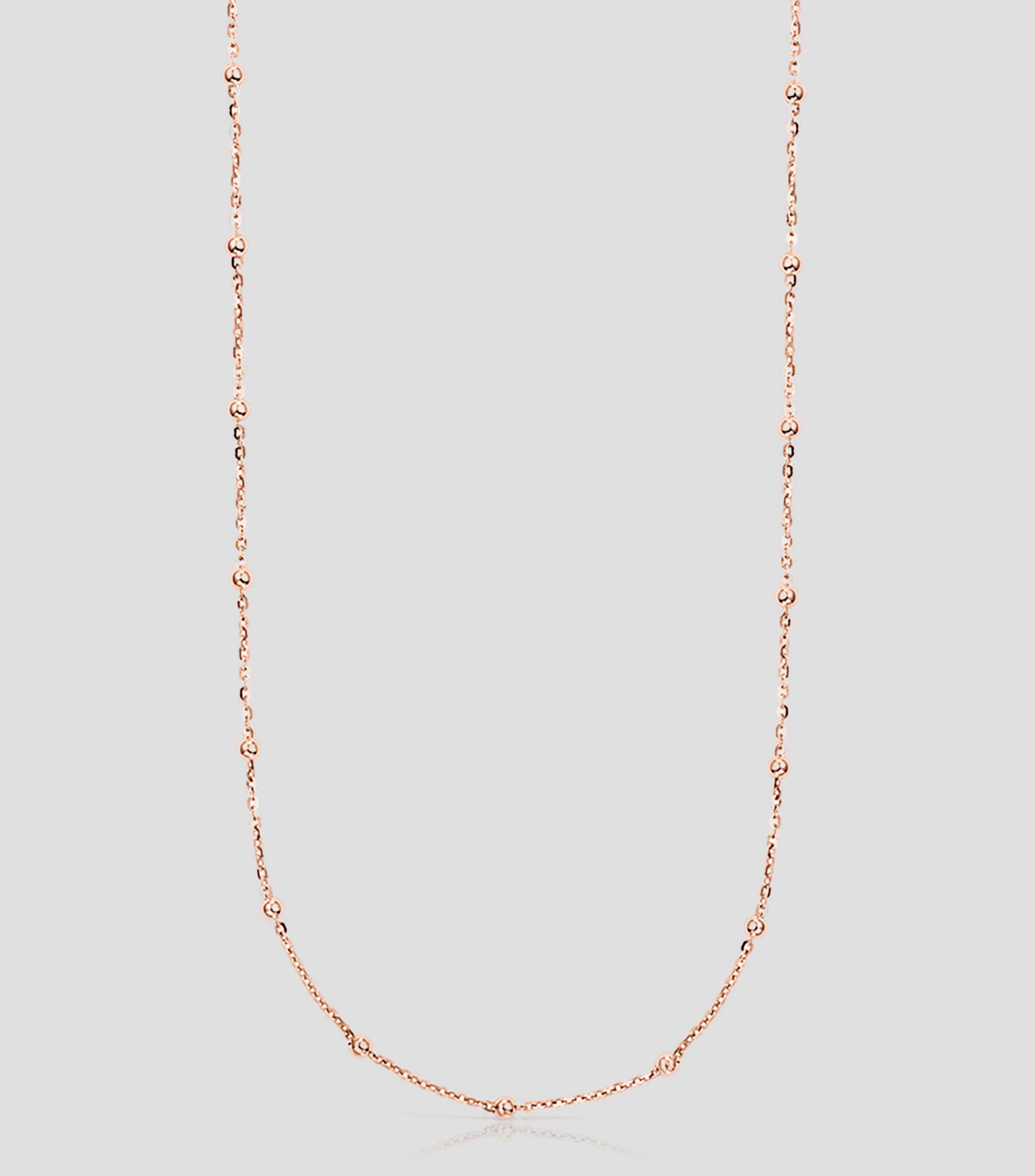 Gargantilla Chain en plata vermeil rosa con bolas intercaladas Mujer