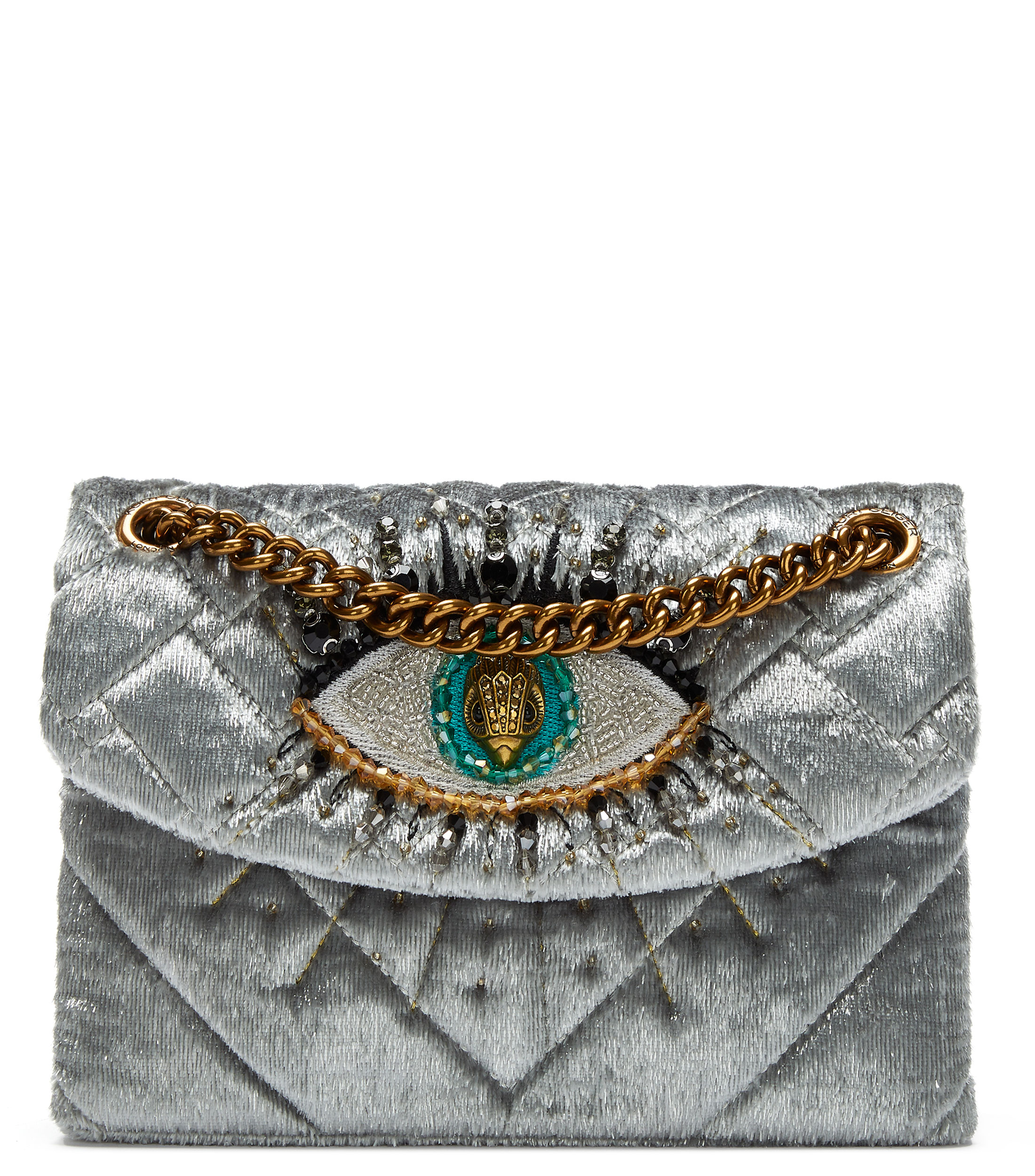 Kurt Geiger: Bolso Mini Shoulder Plateado Kensington Mujer El