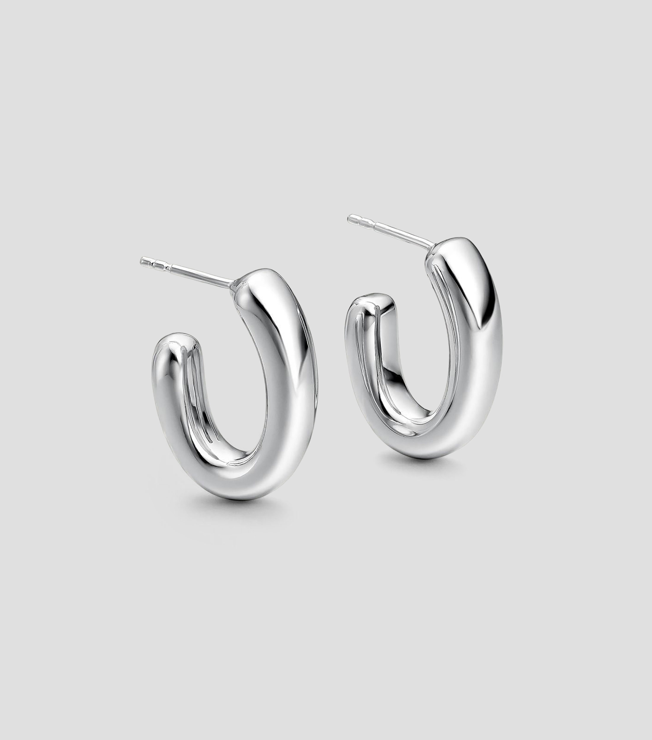 Pendientes de aro ovalados en plata .925 Mujer