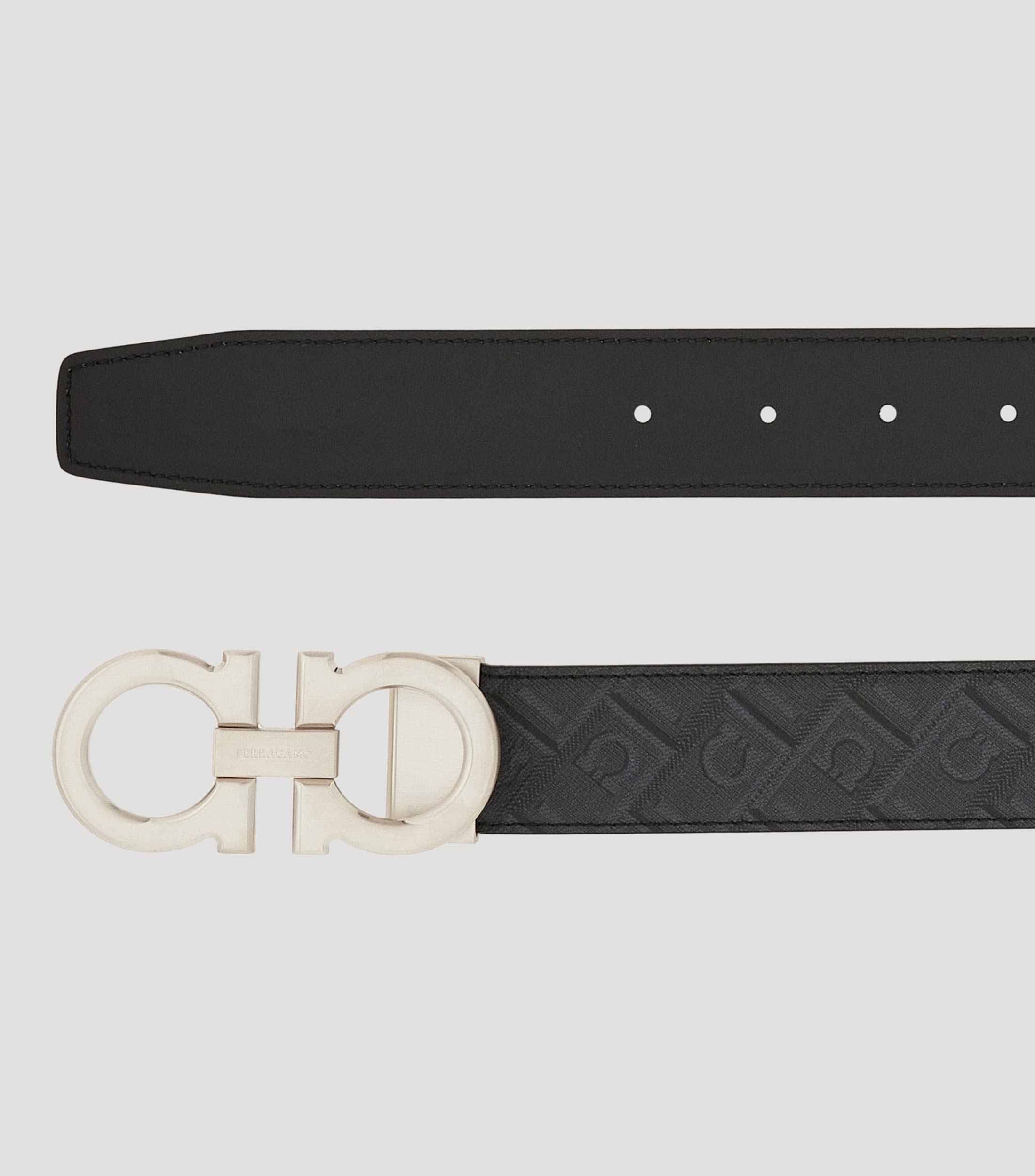Cinturon reversible y ajustable Gancini Hombre