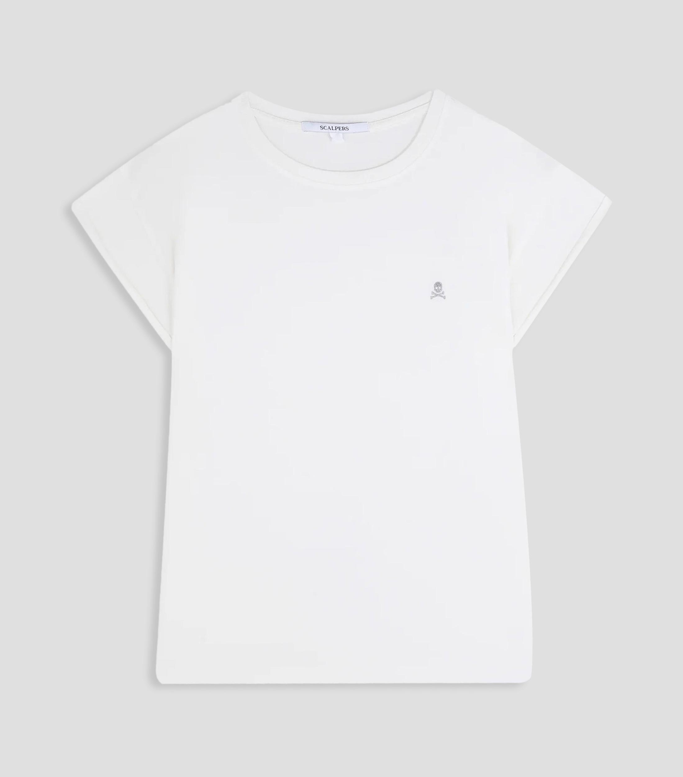 Playera de cuello redondo con manga corta lisa Mujer