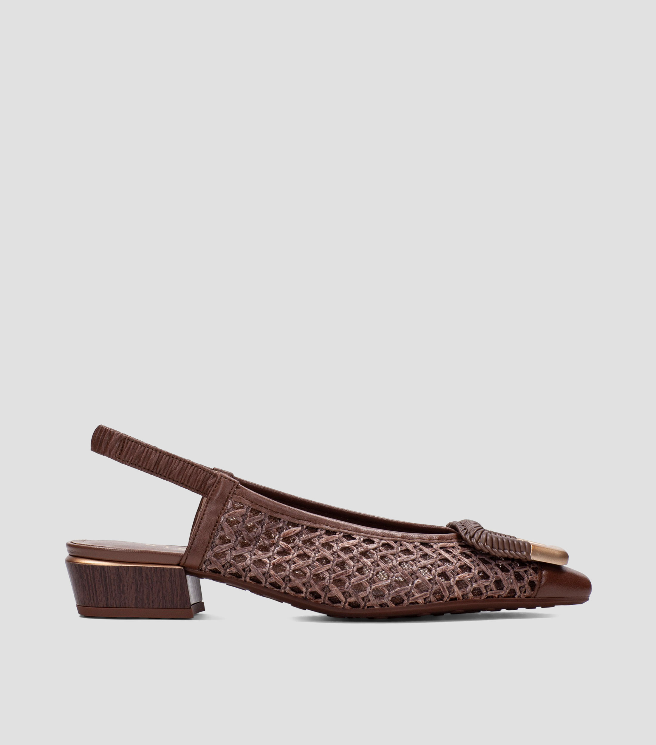 Flats tacón bajo ancho Mujer