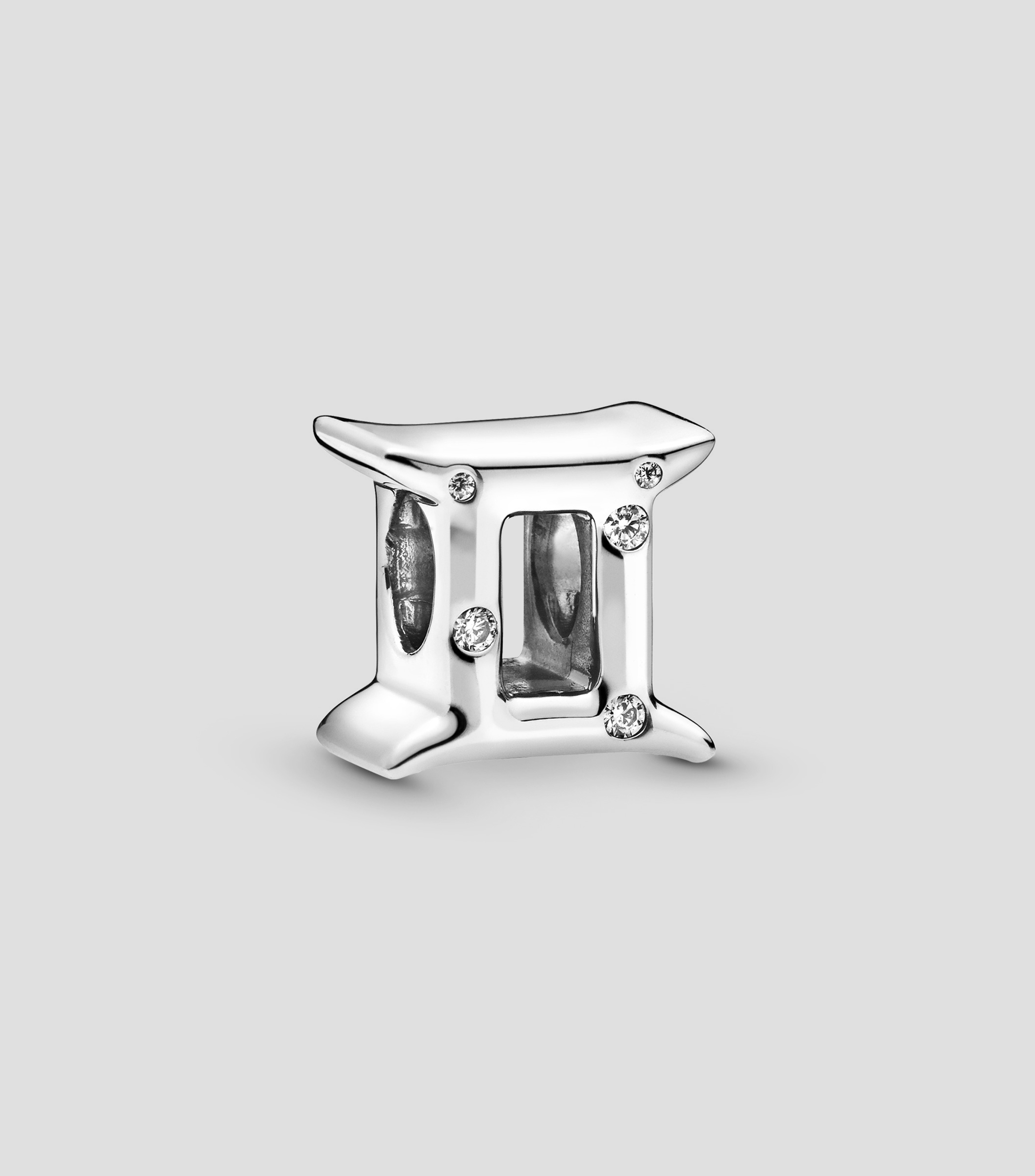 Charm Zodiaco Géminis en plata .925 con zirconia cúbica Mujer