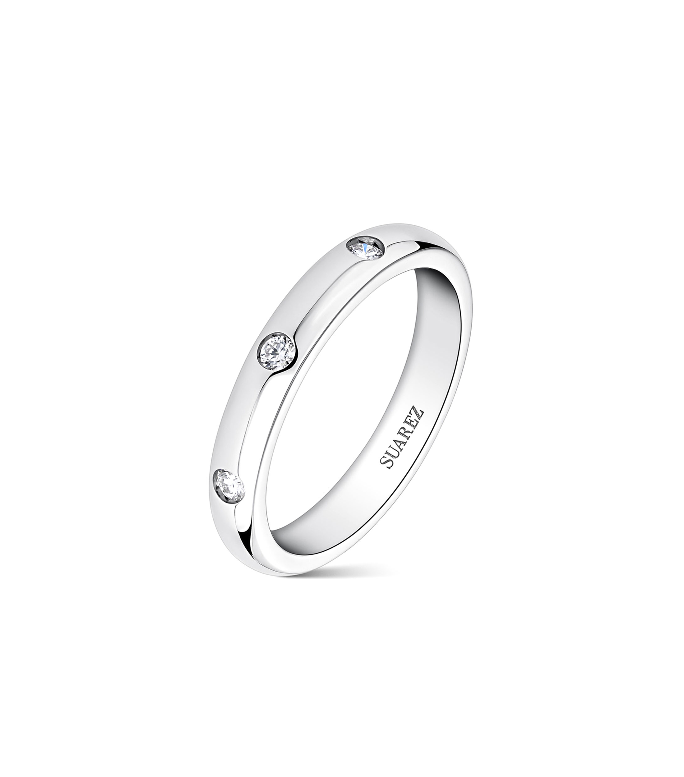 Anillo en oro blanco 18 Kilates con incrustación de diamante Mujer