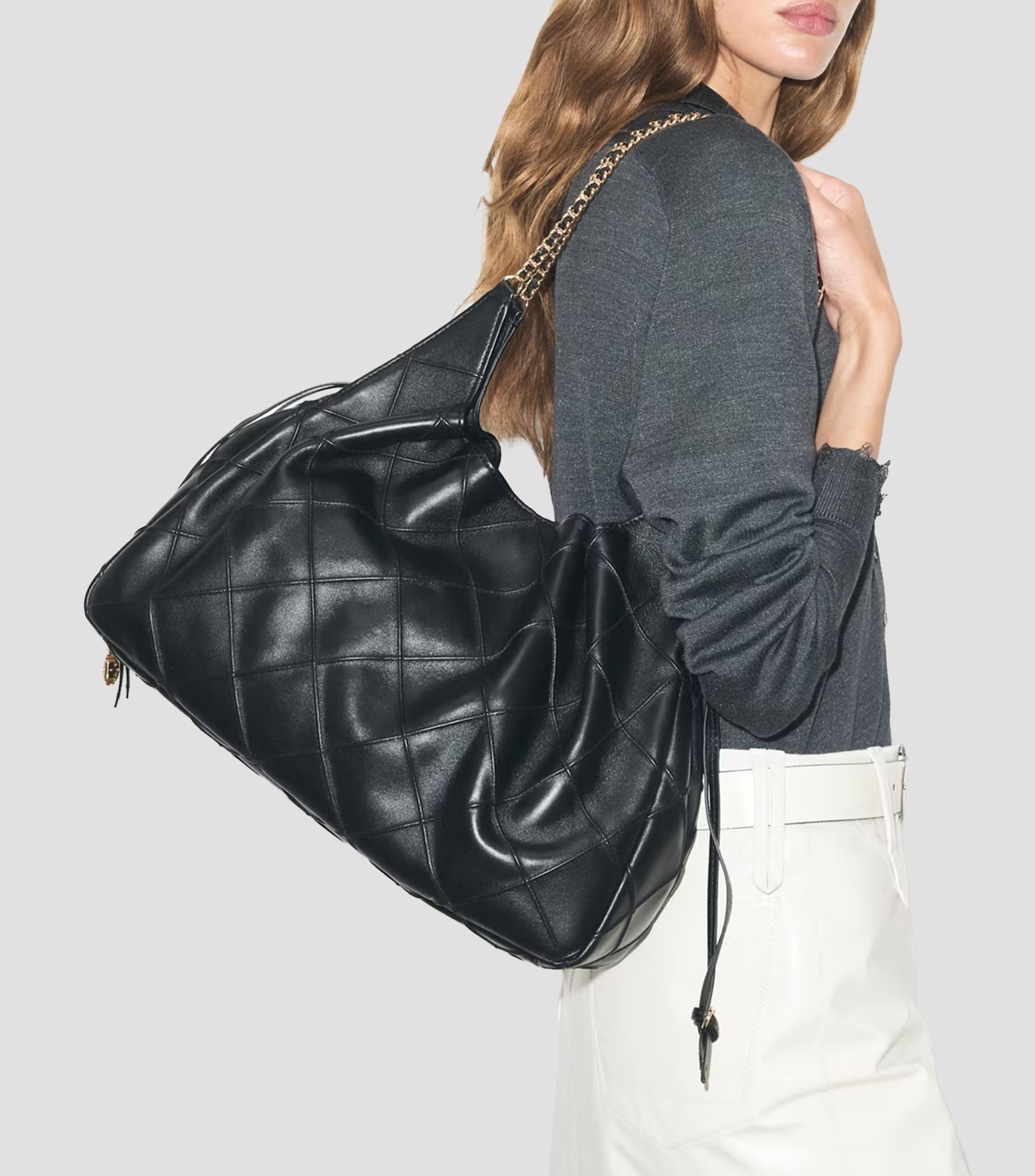 Bolsa en piel Tote Sólido