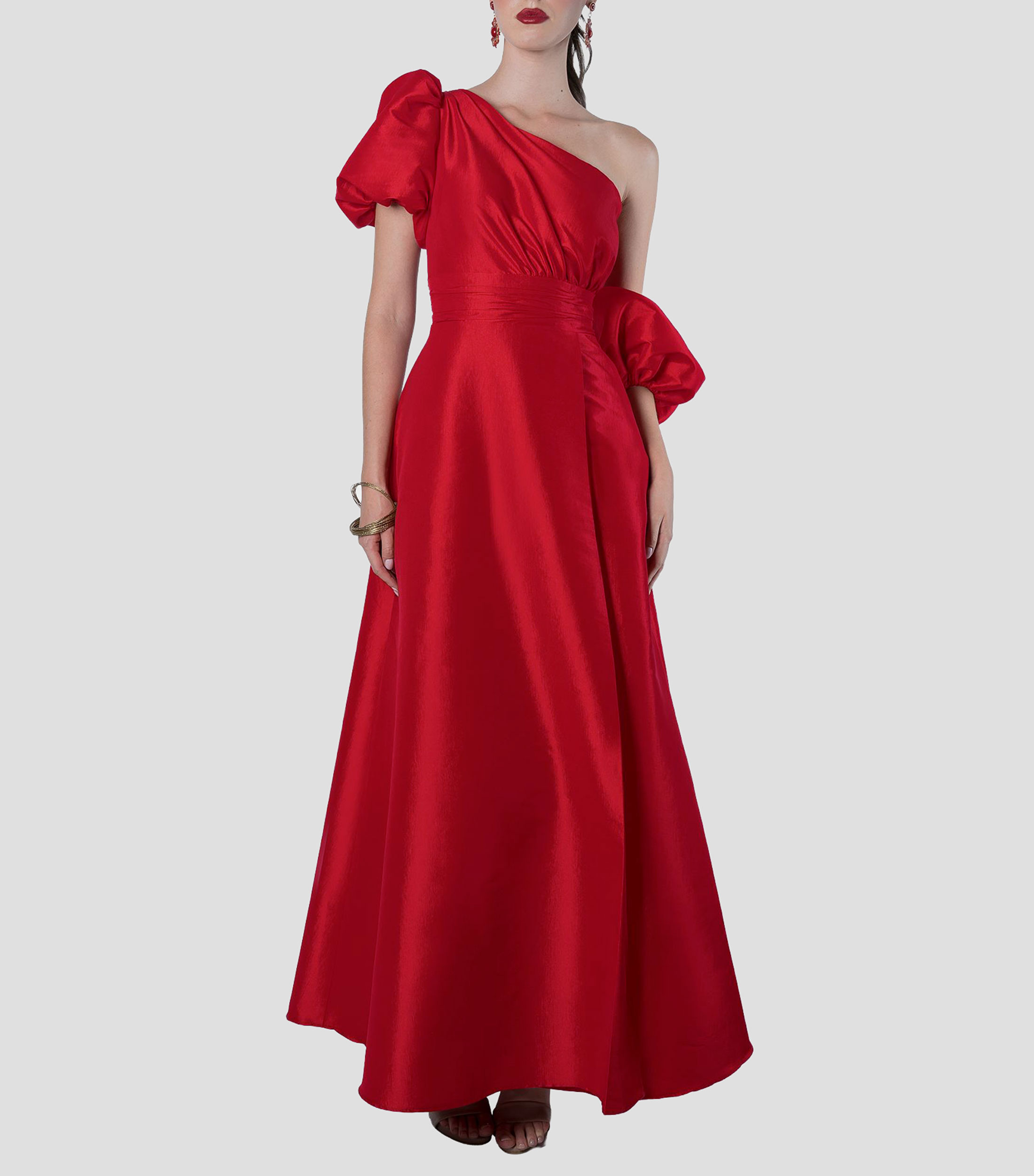 Vestido largo liso Mujer