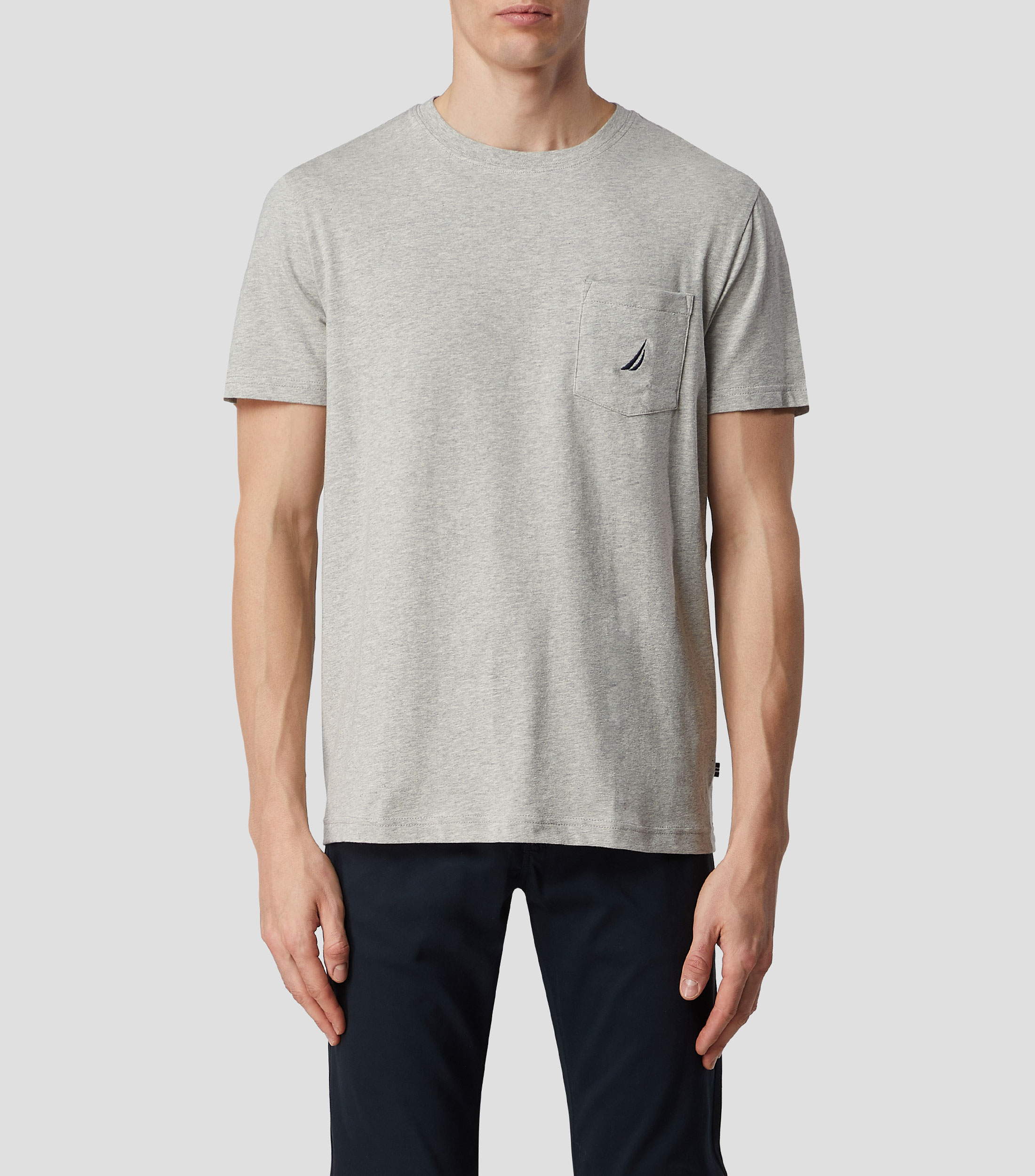 Playera cuello redondo manga corta jaspeada Hombre
