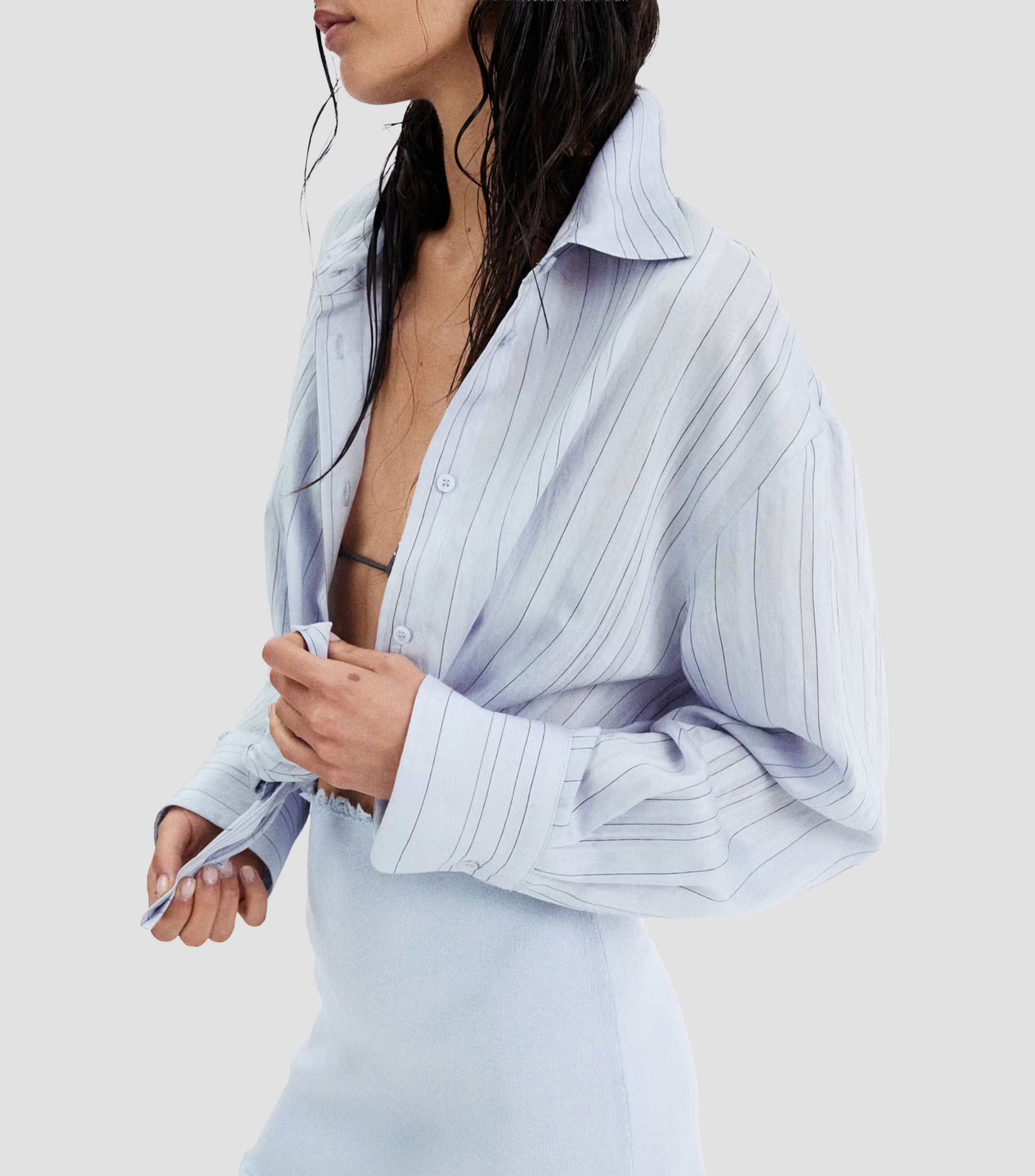 Camisa a rayas manga larga Nomol Mujer