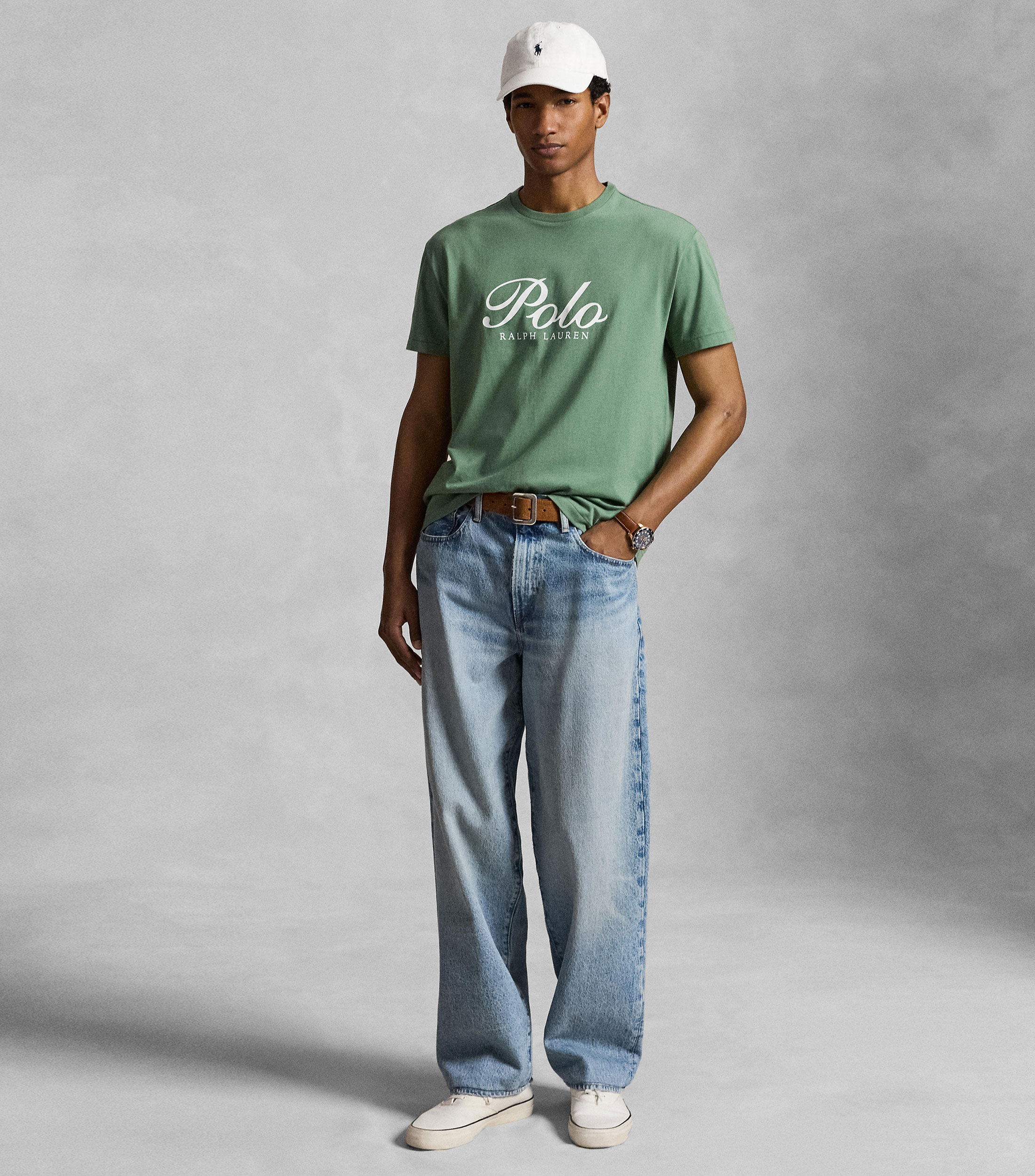Playera cuello redondo manga corta estampada Hombre