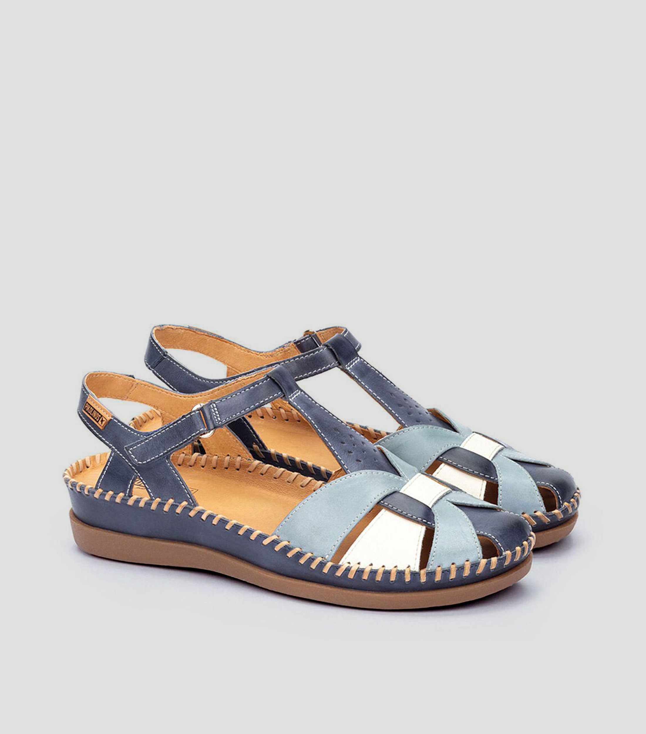 Sandalias planas en piel Cadaques Mujer