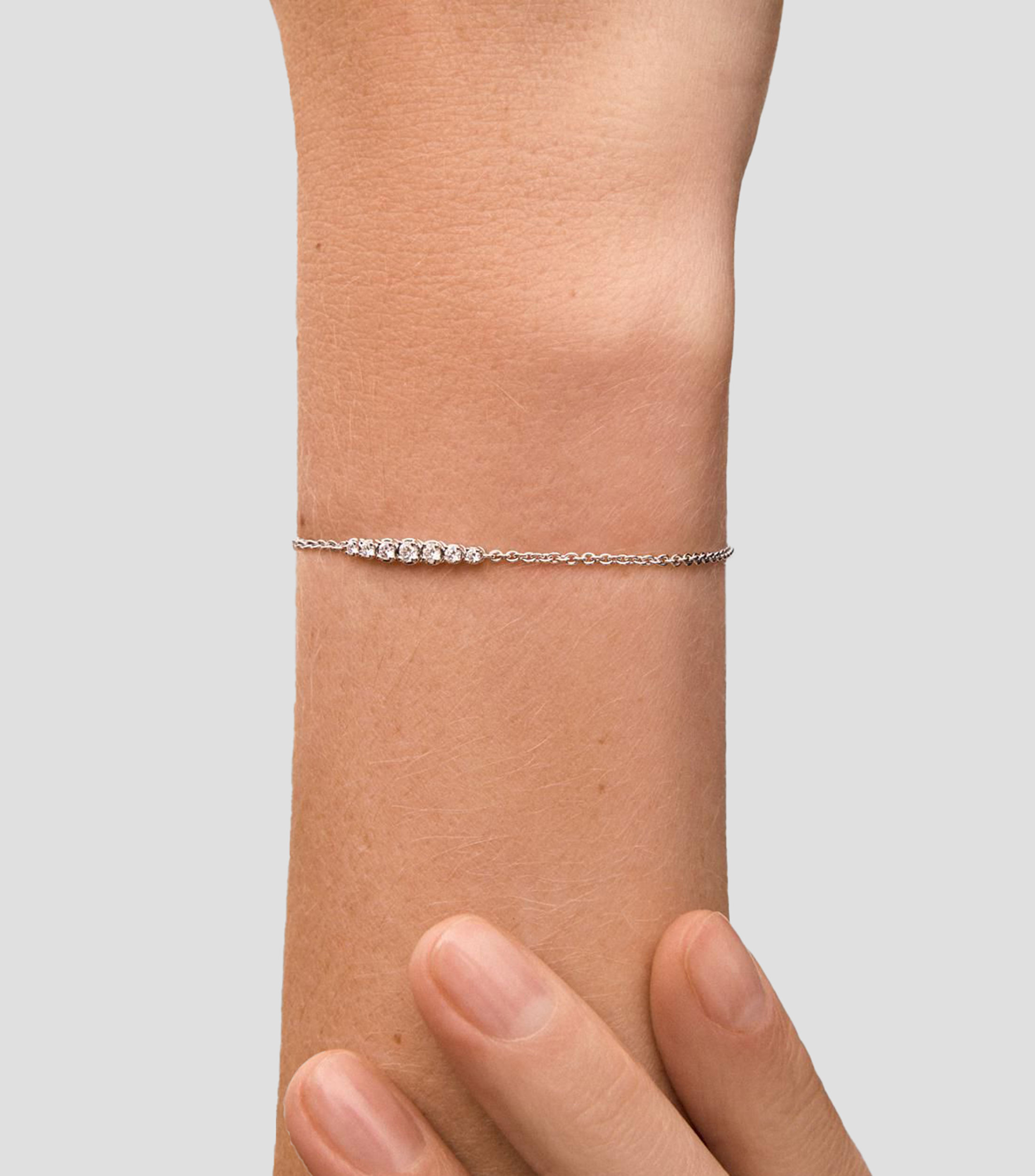 Pulsera oro blanco 18 kilates con diamantes Mujer