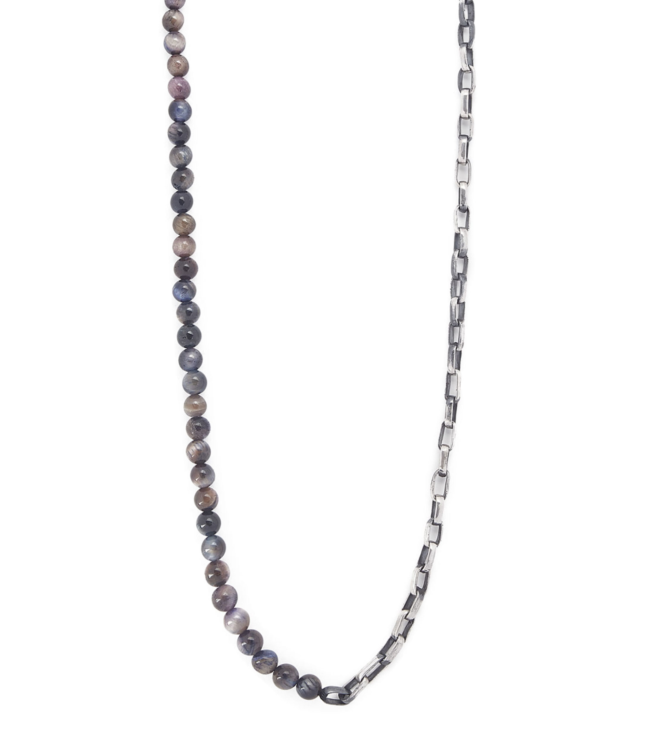 Collar Pink Tiger Eye amp Silver en plata Hombre