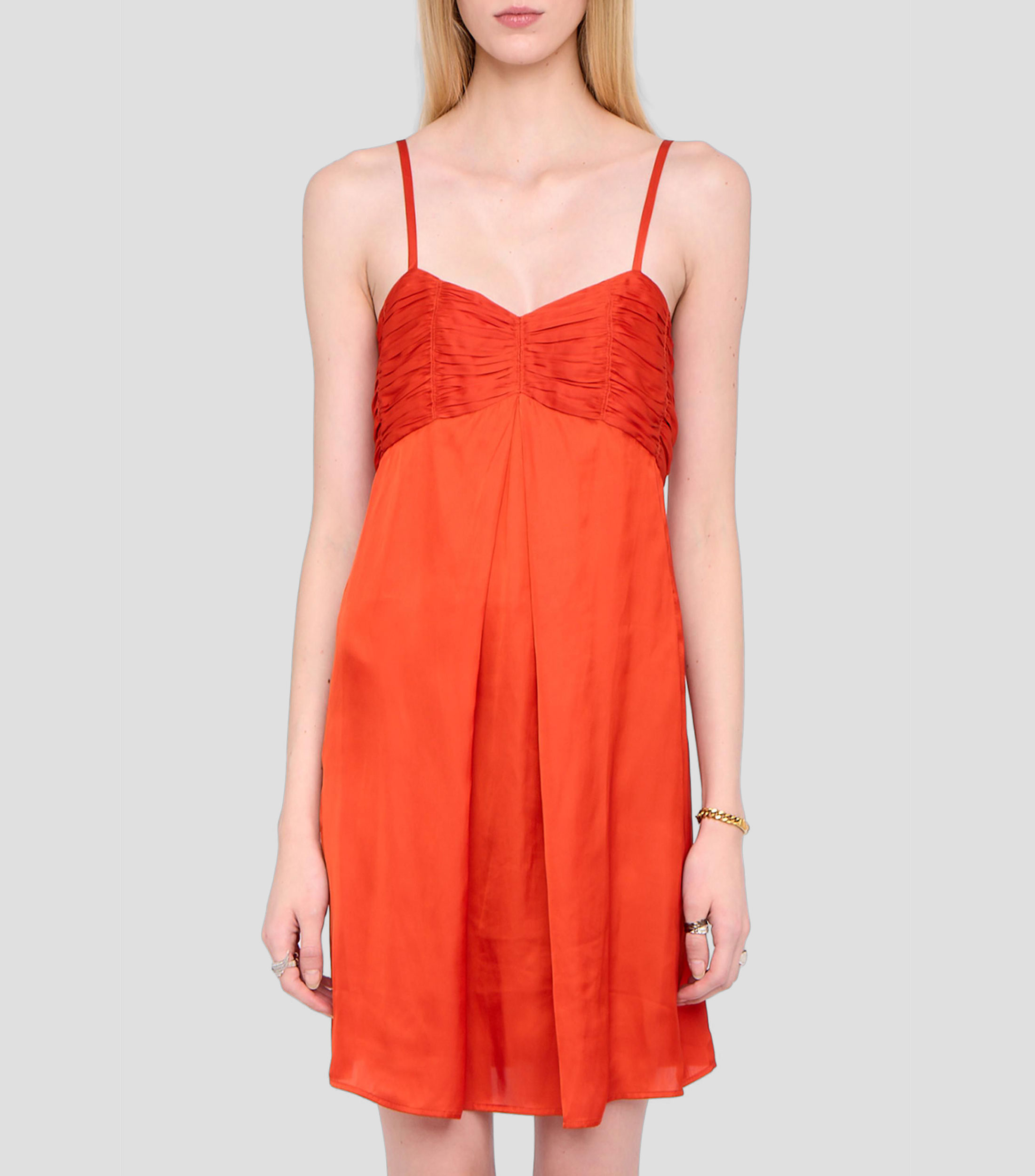 Vestido corto liso Mujer