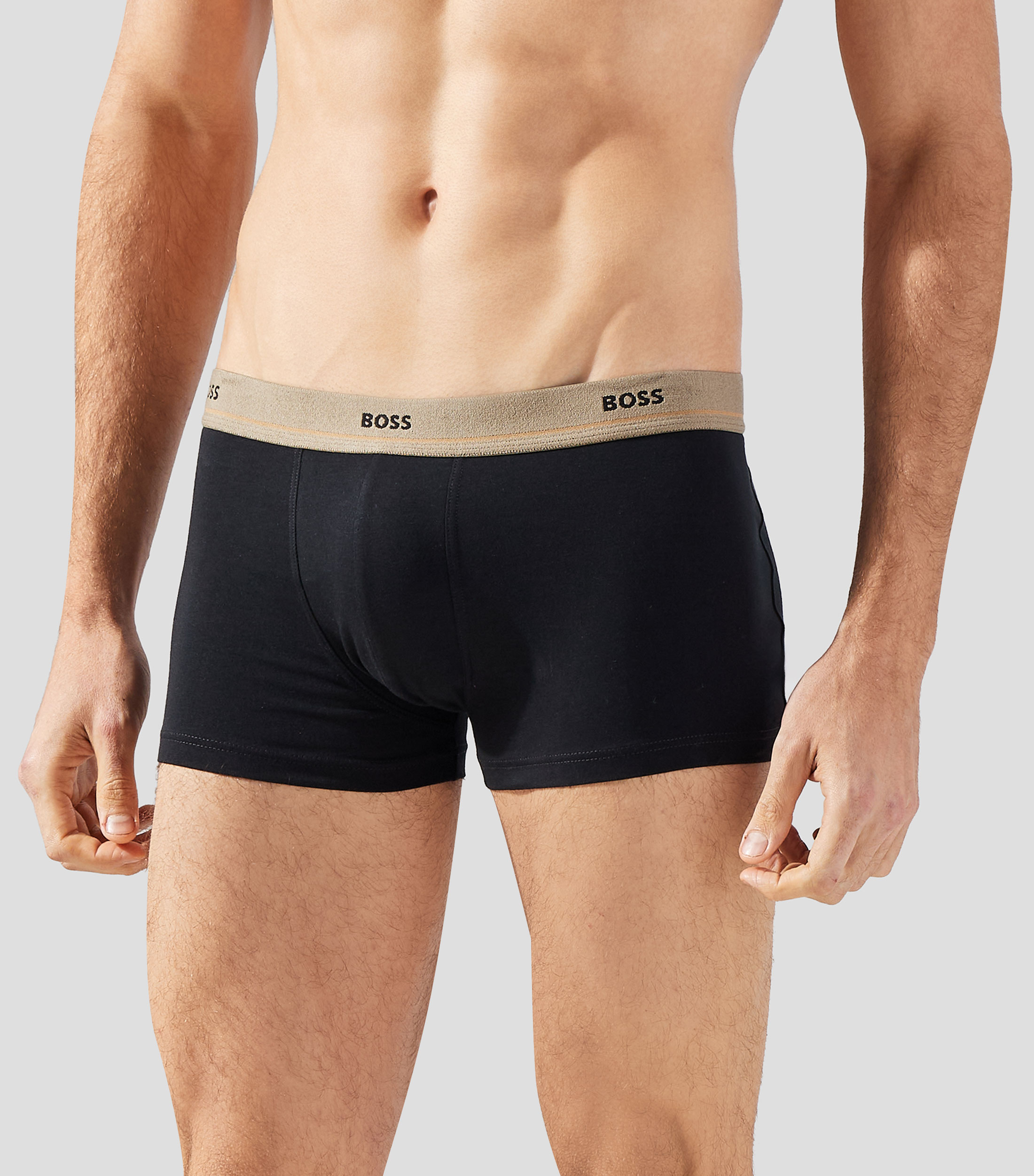 Set 5 bóxers cortos de algodón elástico con logo en la cintura Hombre