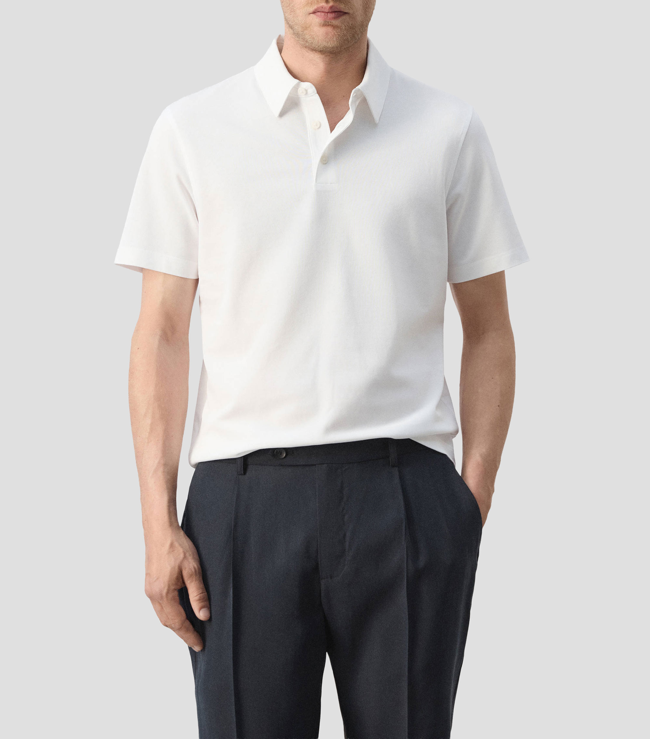 Playera tipo polo manga corta lisa Hombre