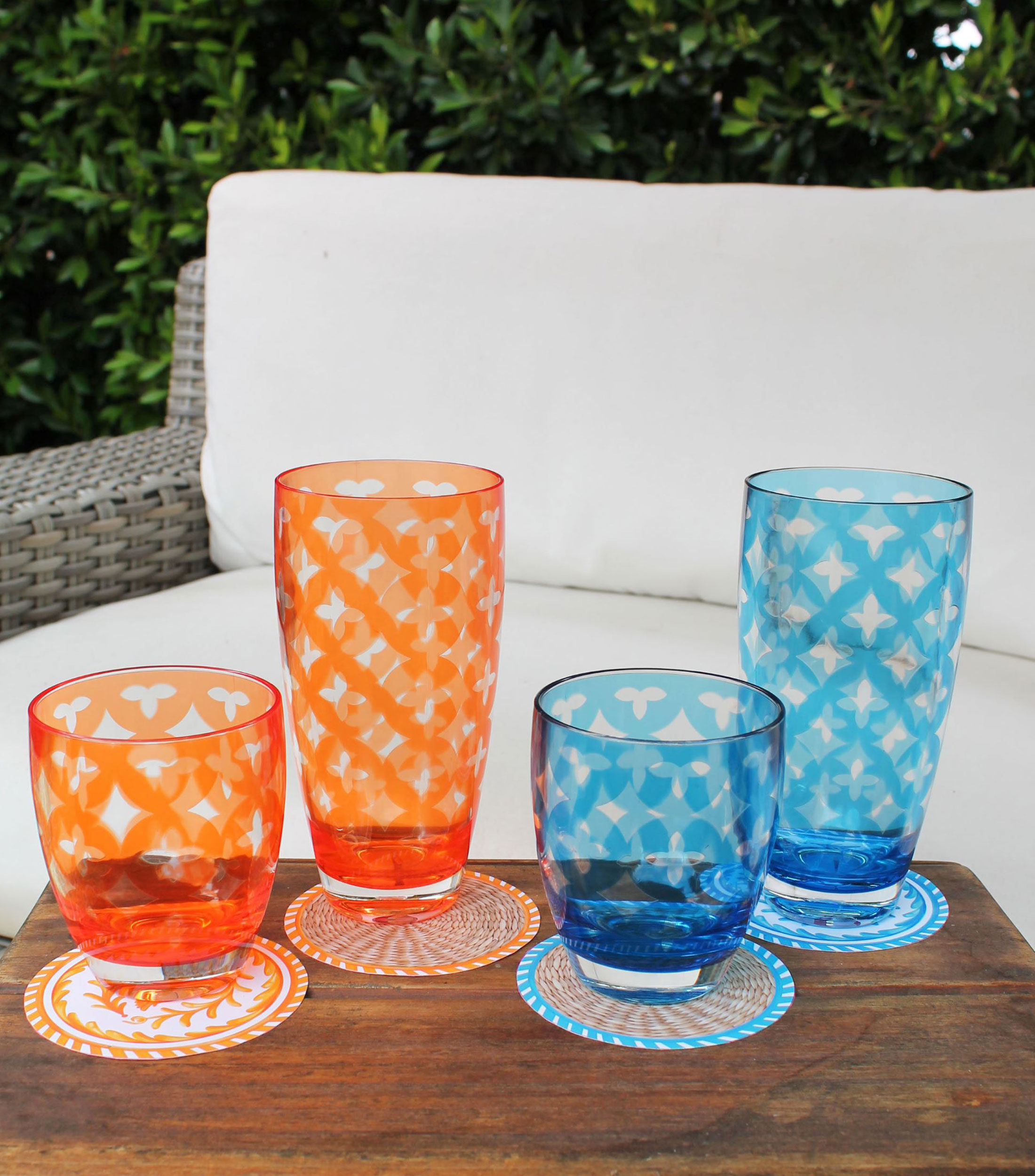 Vaso para agua Palazzio Teal en acrilico