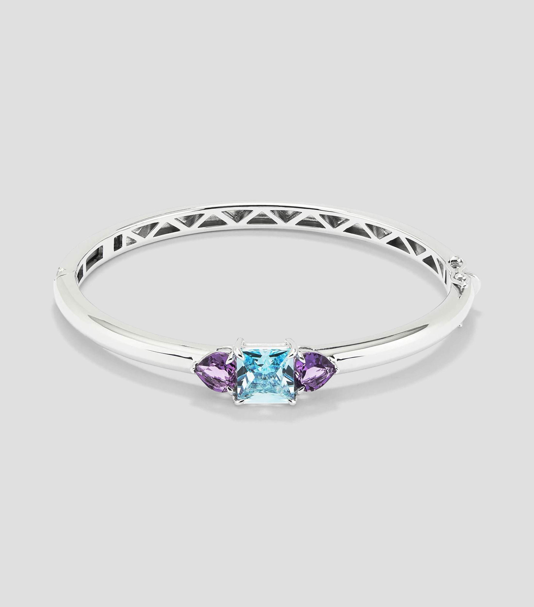 Brazalete rígido en plata .925 con topacio y amatista Utopian Mujer