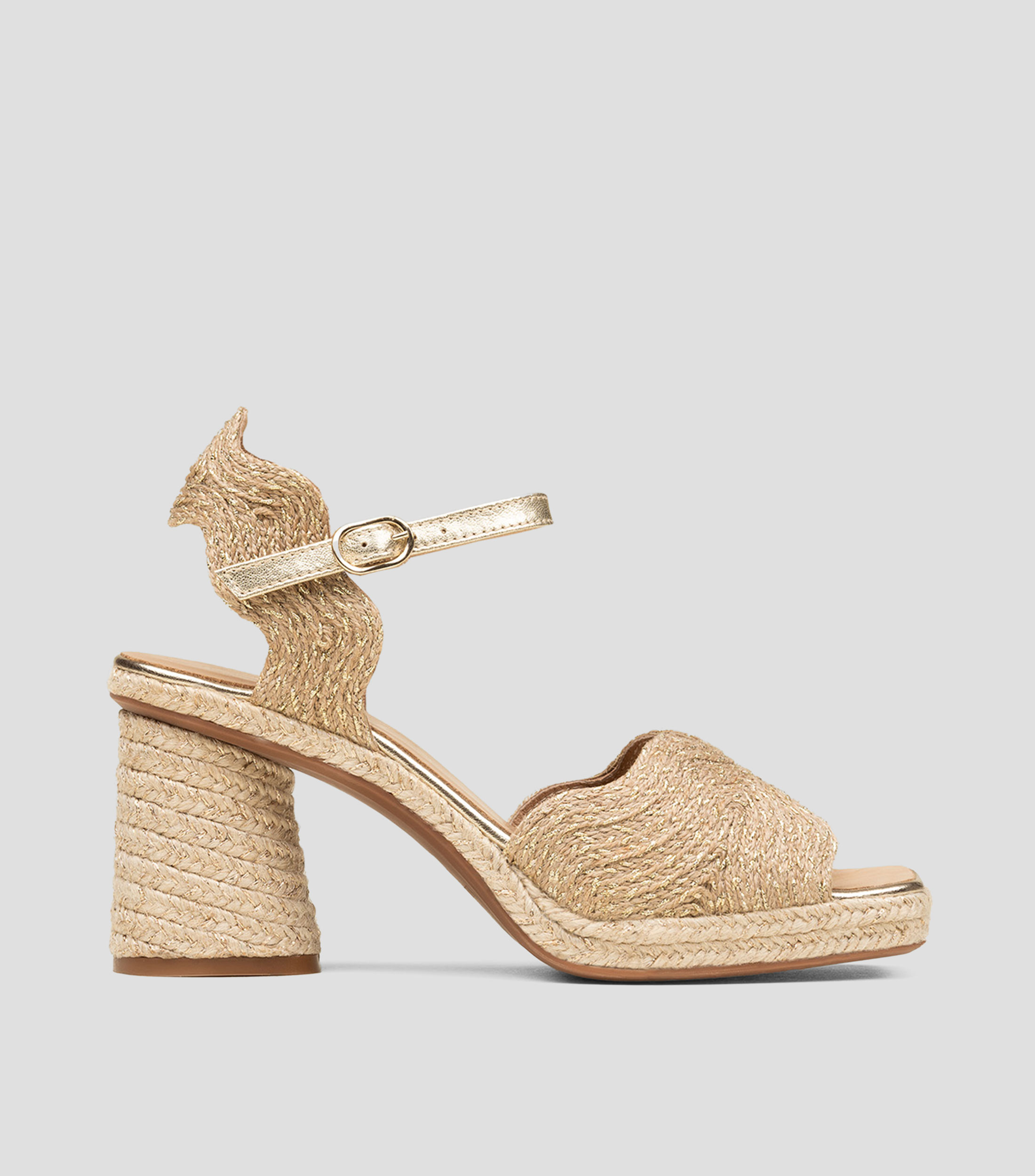 Sandalias con tacón medio cuadrado Mujer