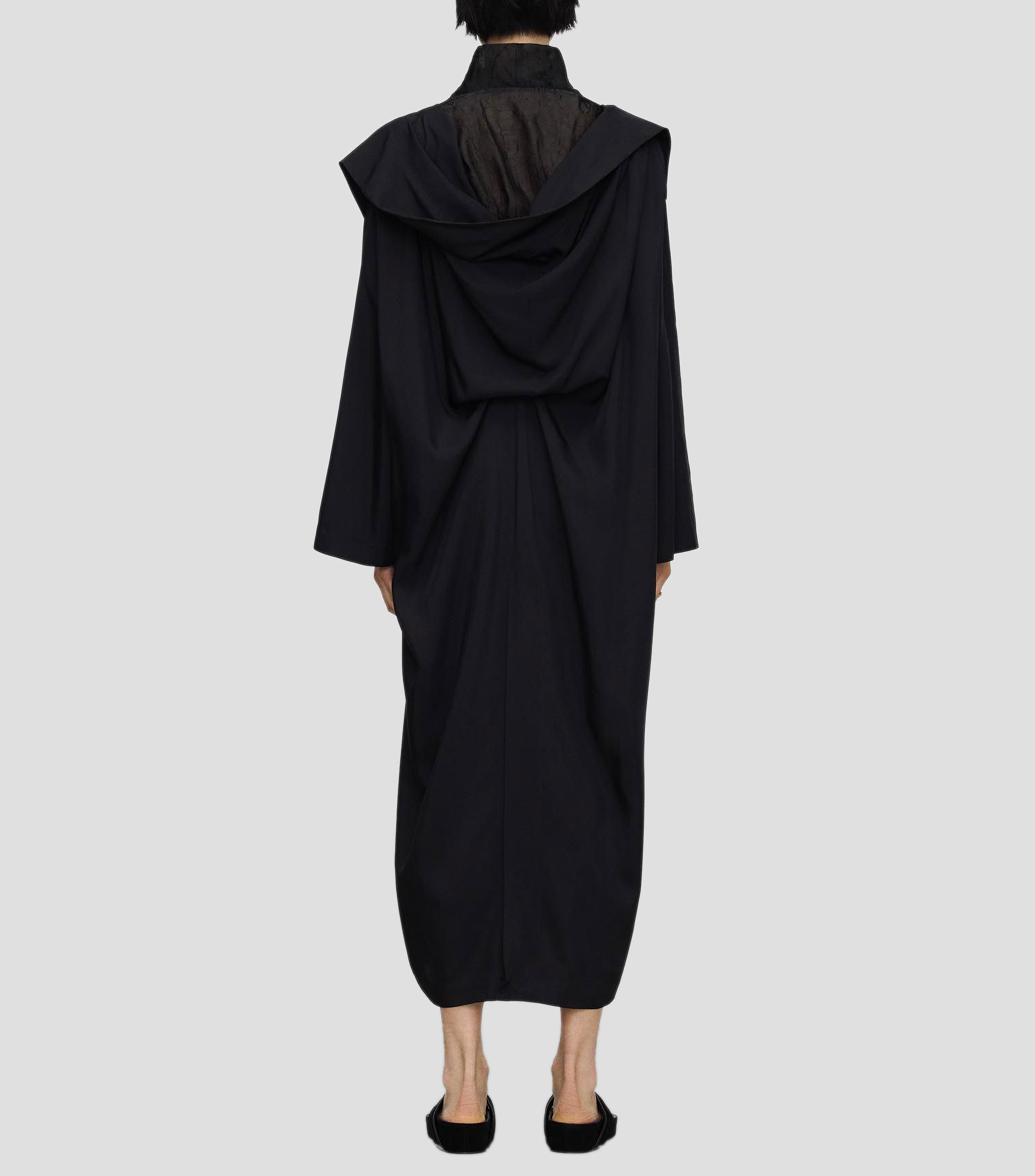 Vestido midi manga larga liso Mujer