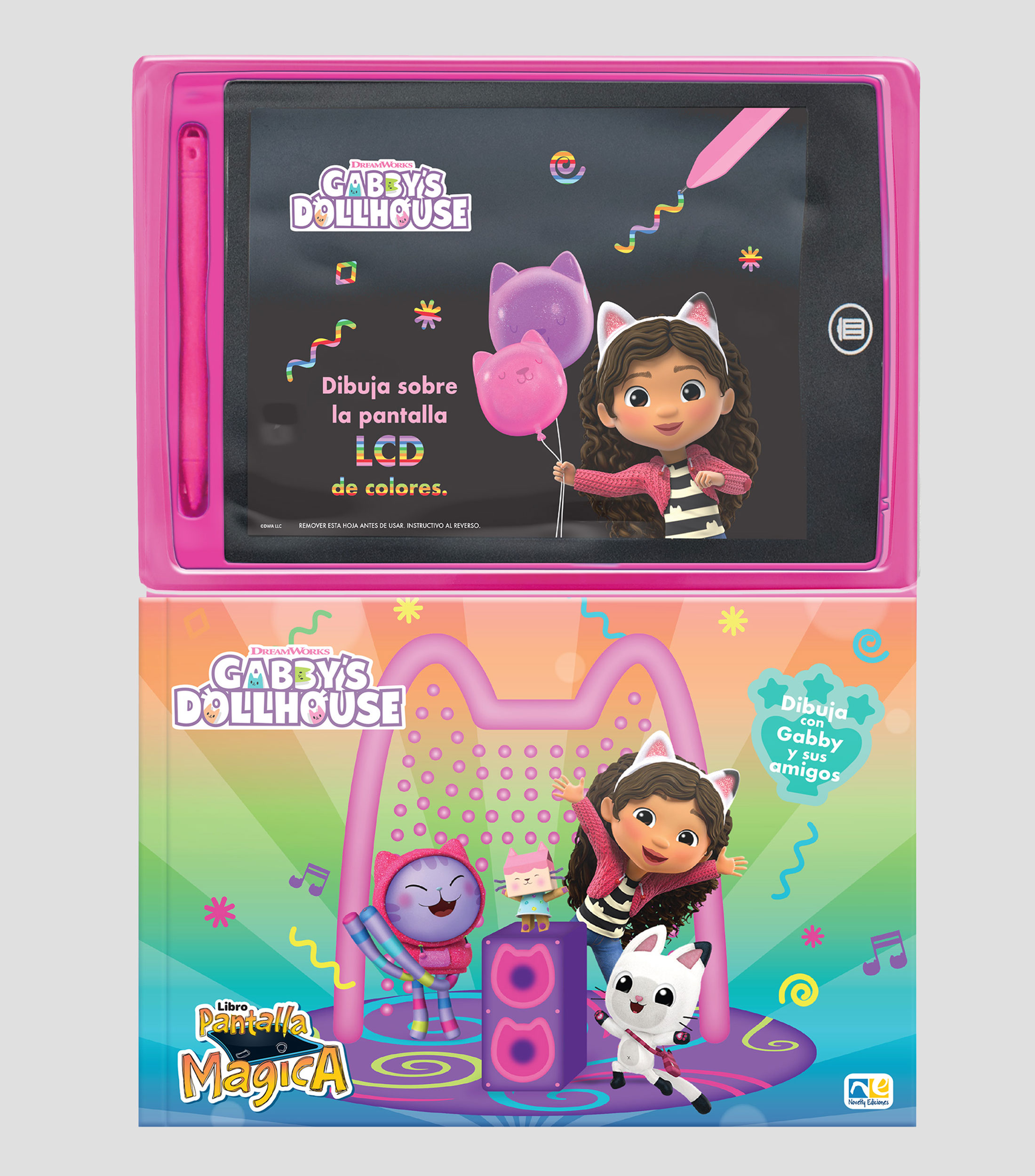 InfantilesLibro de actividades con pantalla mágica Gabby’s Dollhouse, Novelty Corp