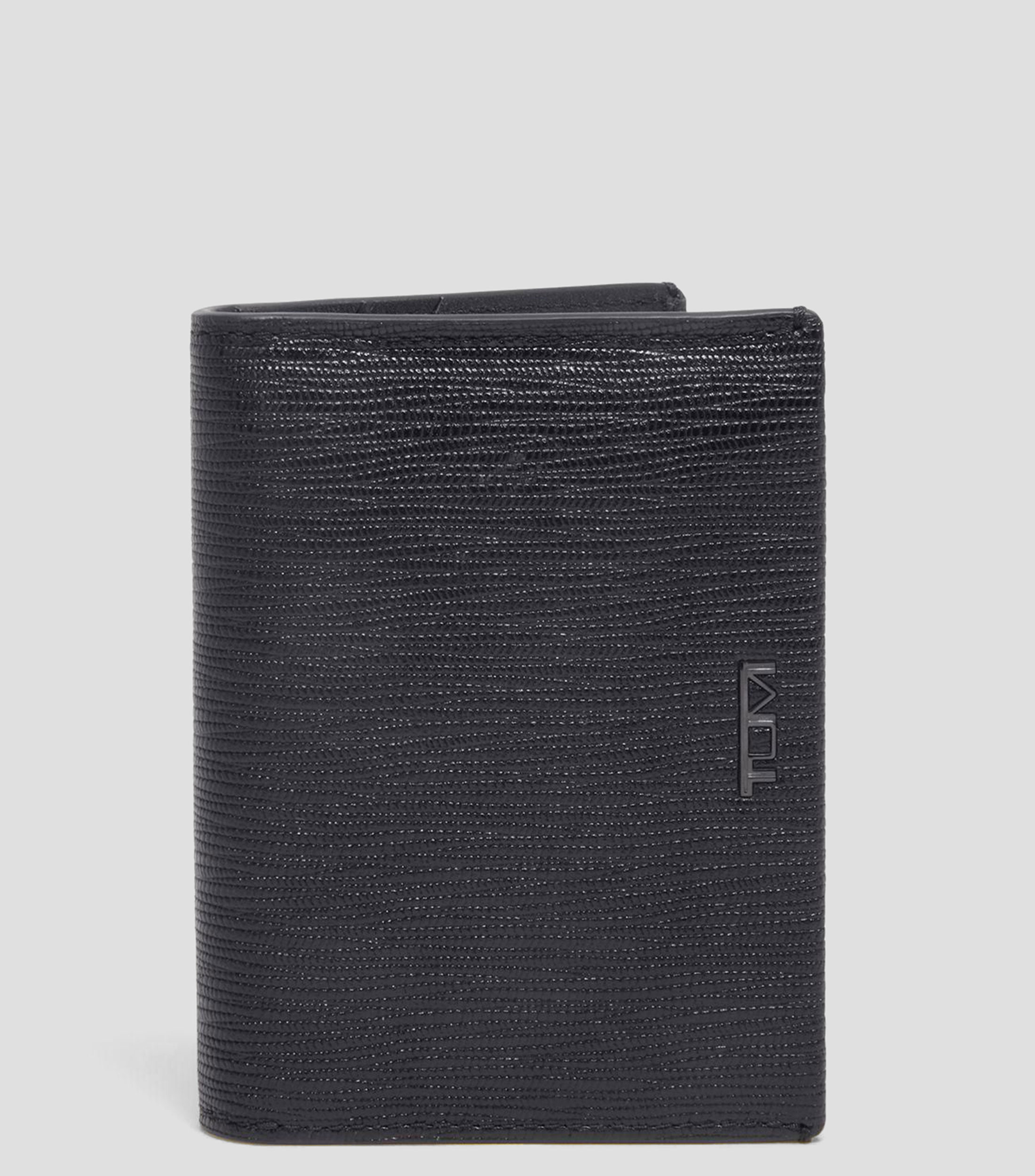 Cartera bifold en piel negra Hombre