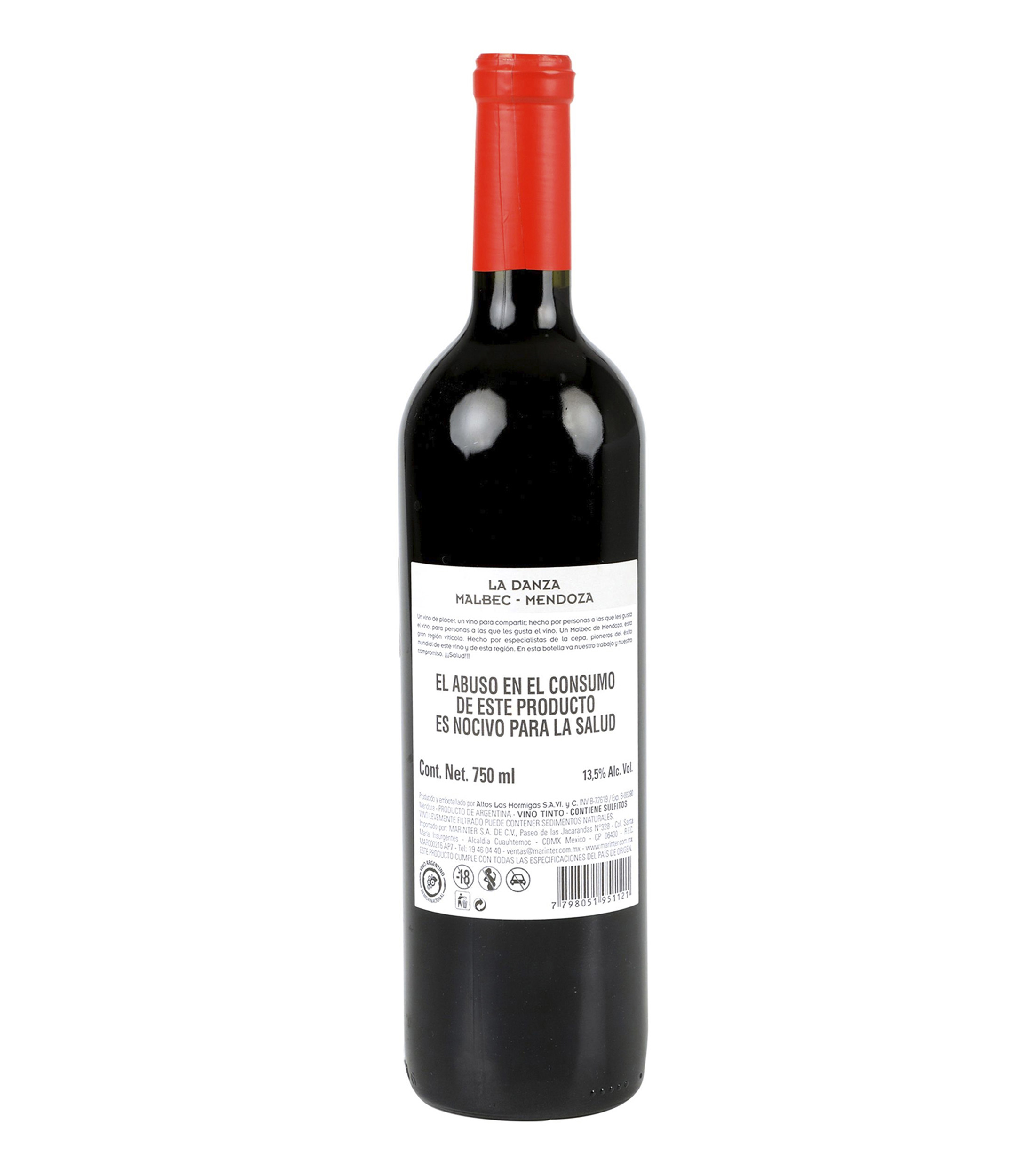 Vino Tinto la Danza Hormigas Malbec, 750 ml