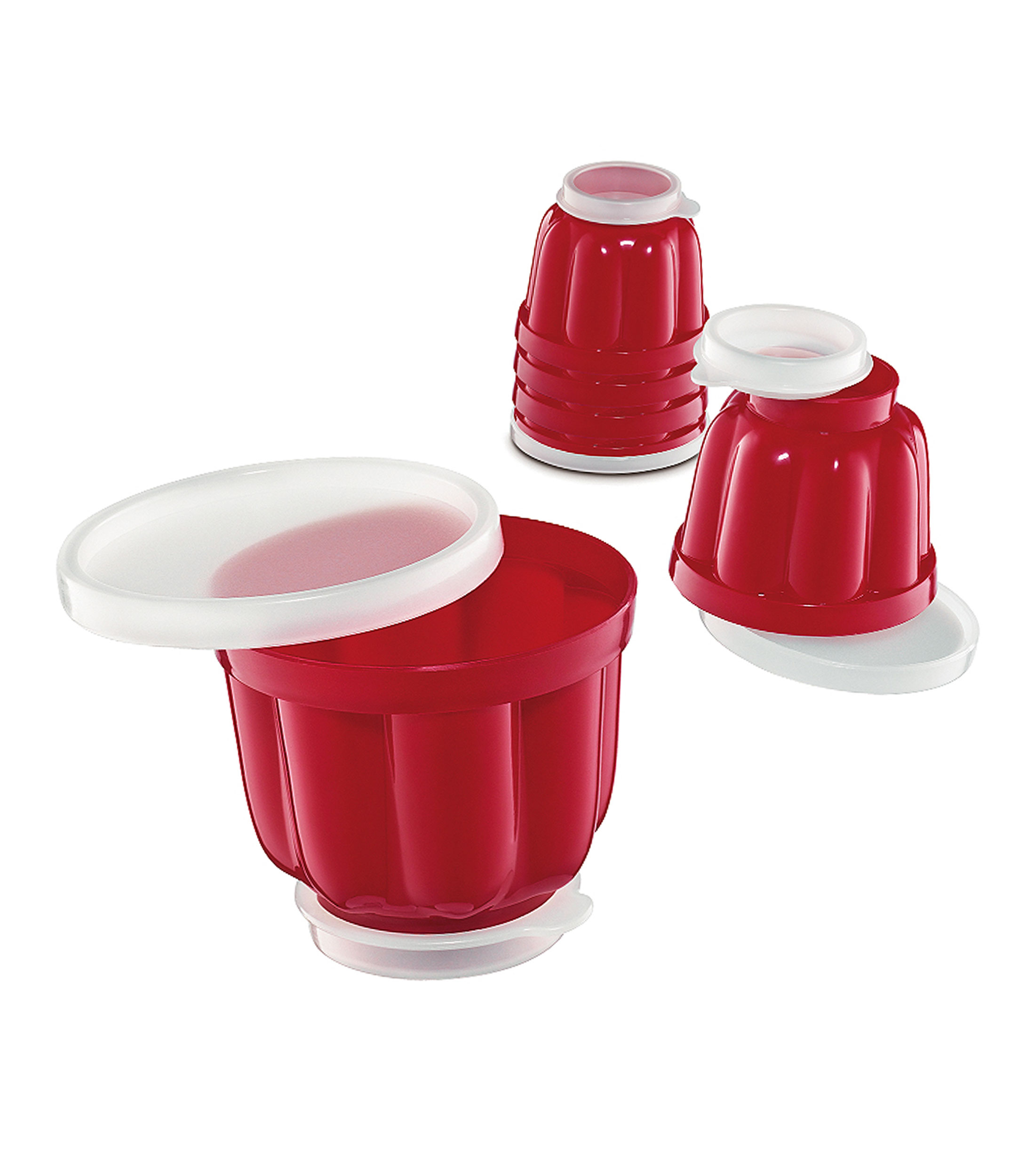 Set De 6 Moldes Rojos Para Flan