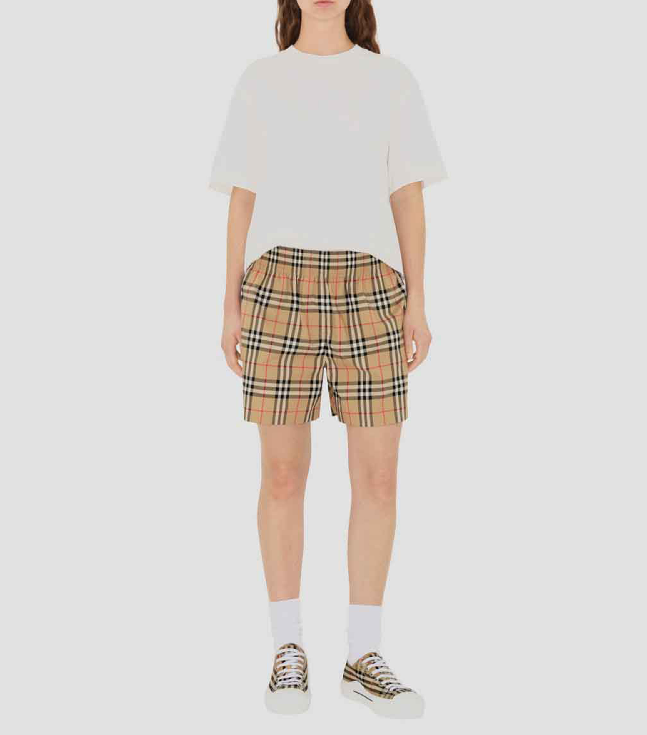 Short con cuadros Mujer