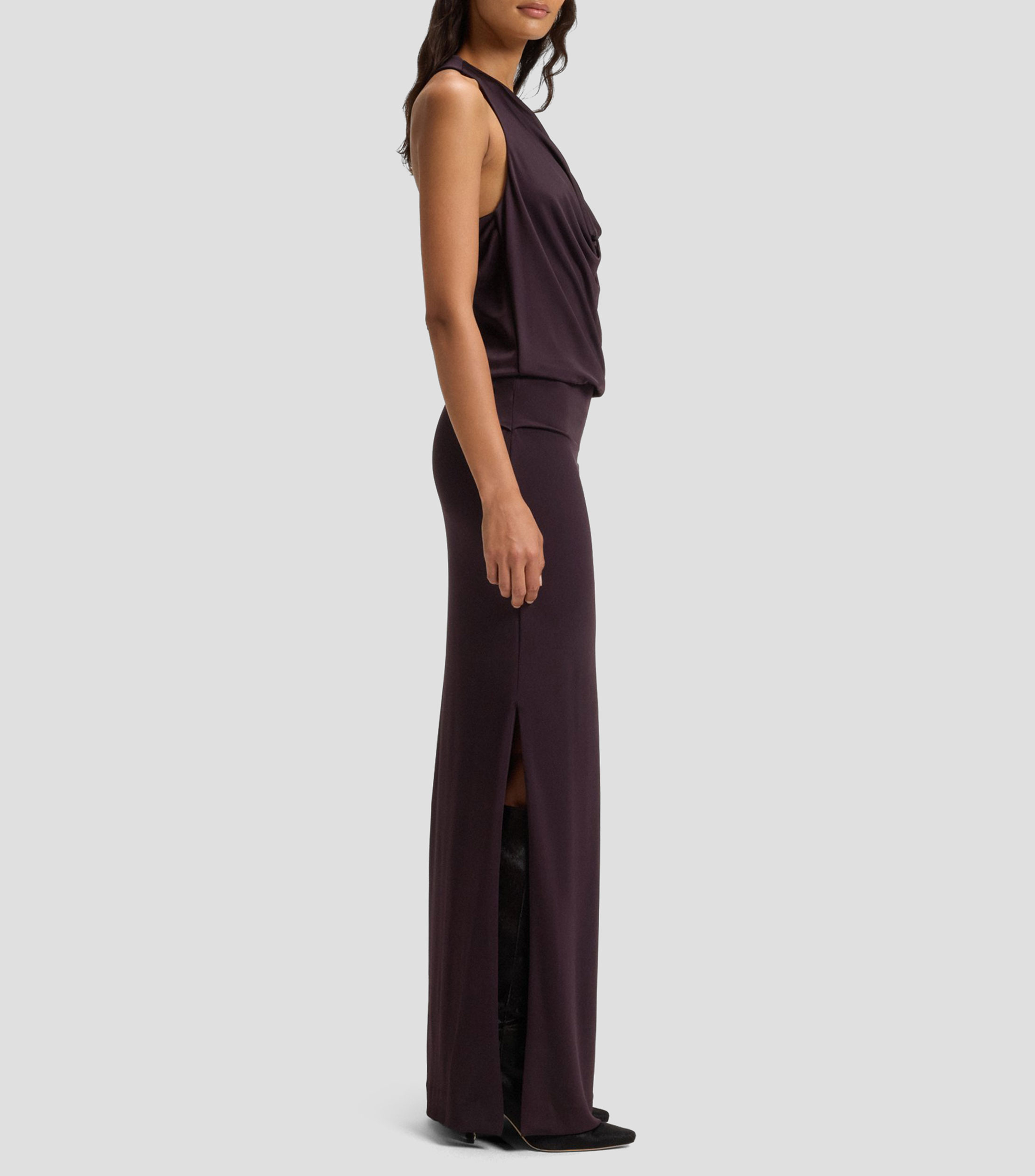 Vestido largo liso Mujer