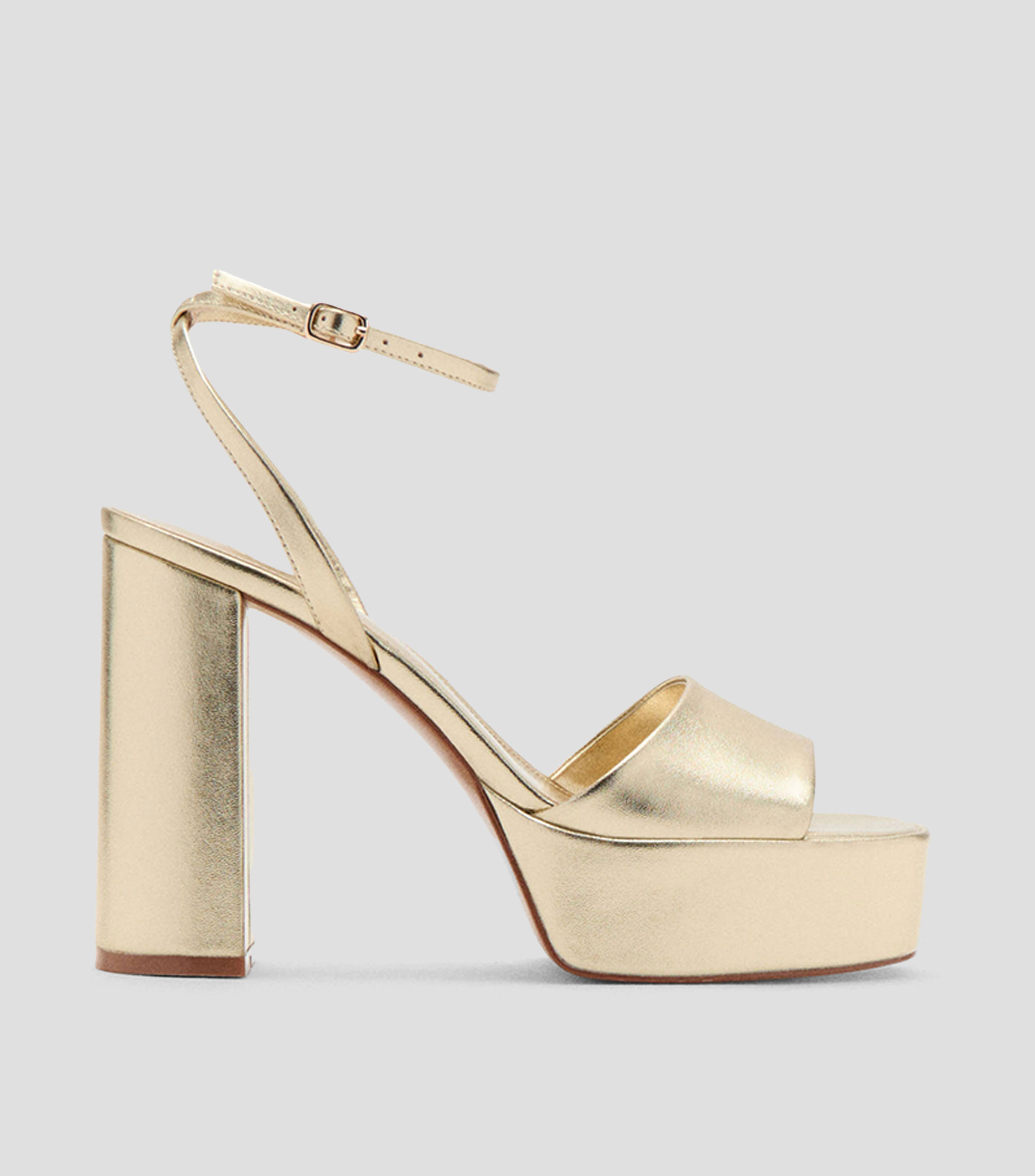Sandalias con tacón alto y ancho Mujer