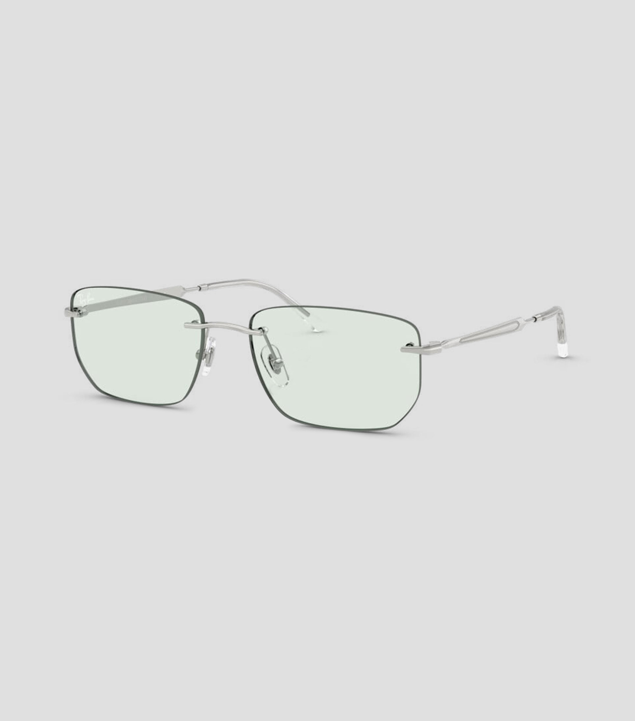 Lentes de sol rectangulares plateados Unisex