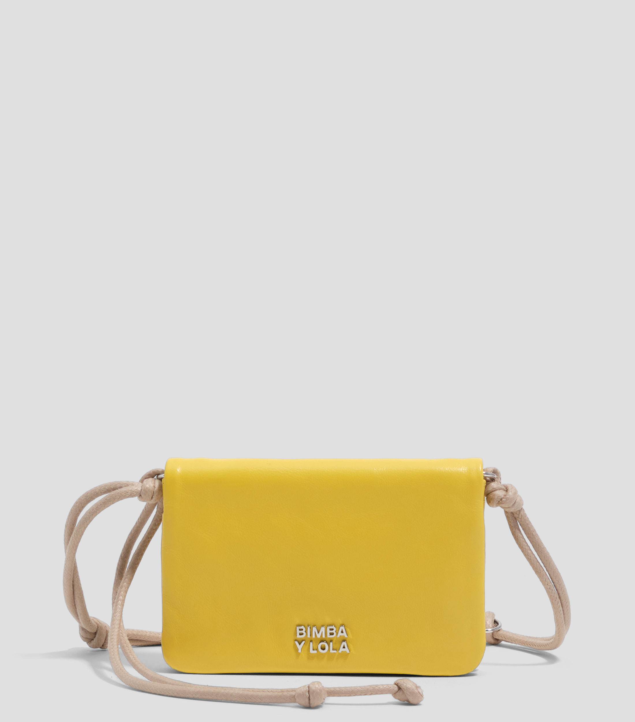 Cartera solapa pequeña piel amarillo Mujer