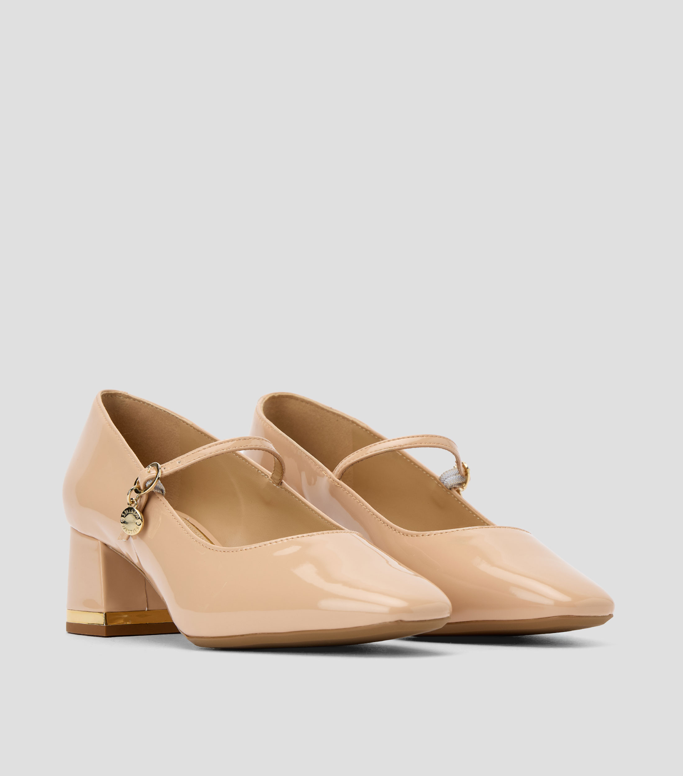 Zapatillas de tacón mediano ancho Mujer