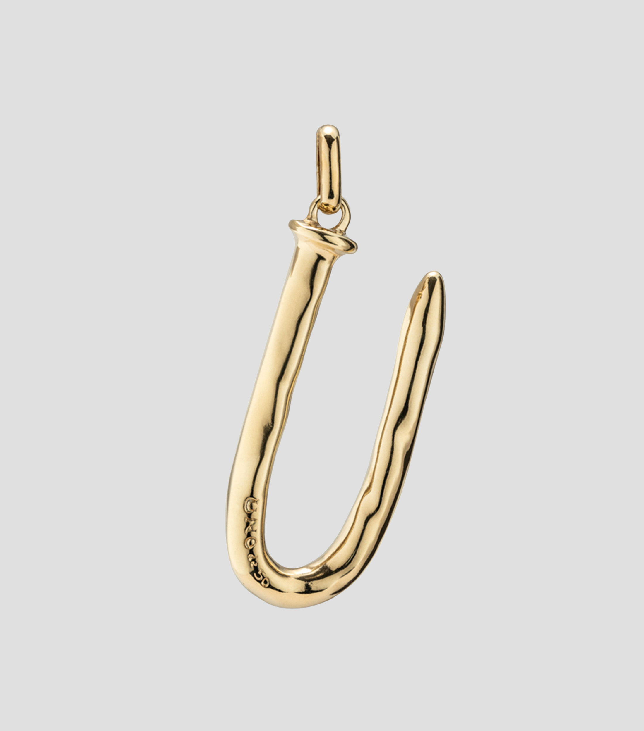 Charm Letra U en plata dorada Mujer
