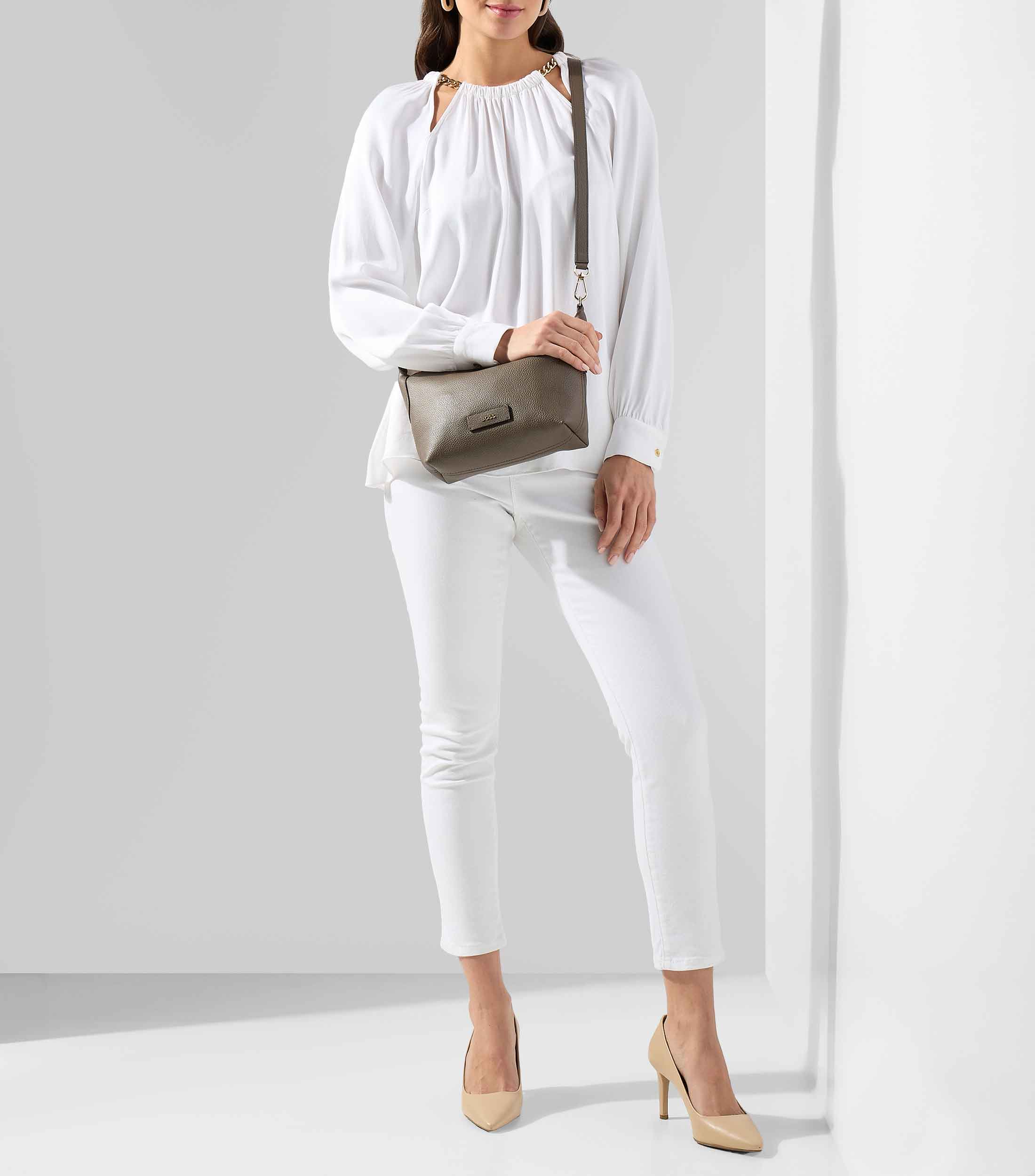 Bolsa Crossbody granulado en piel Mujer