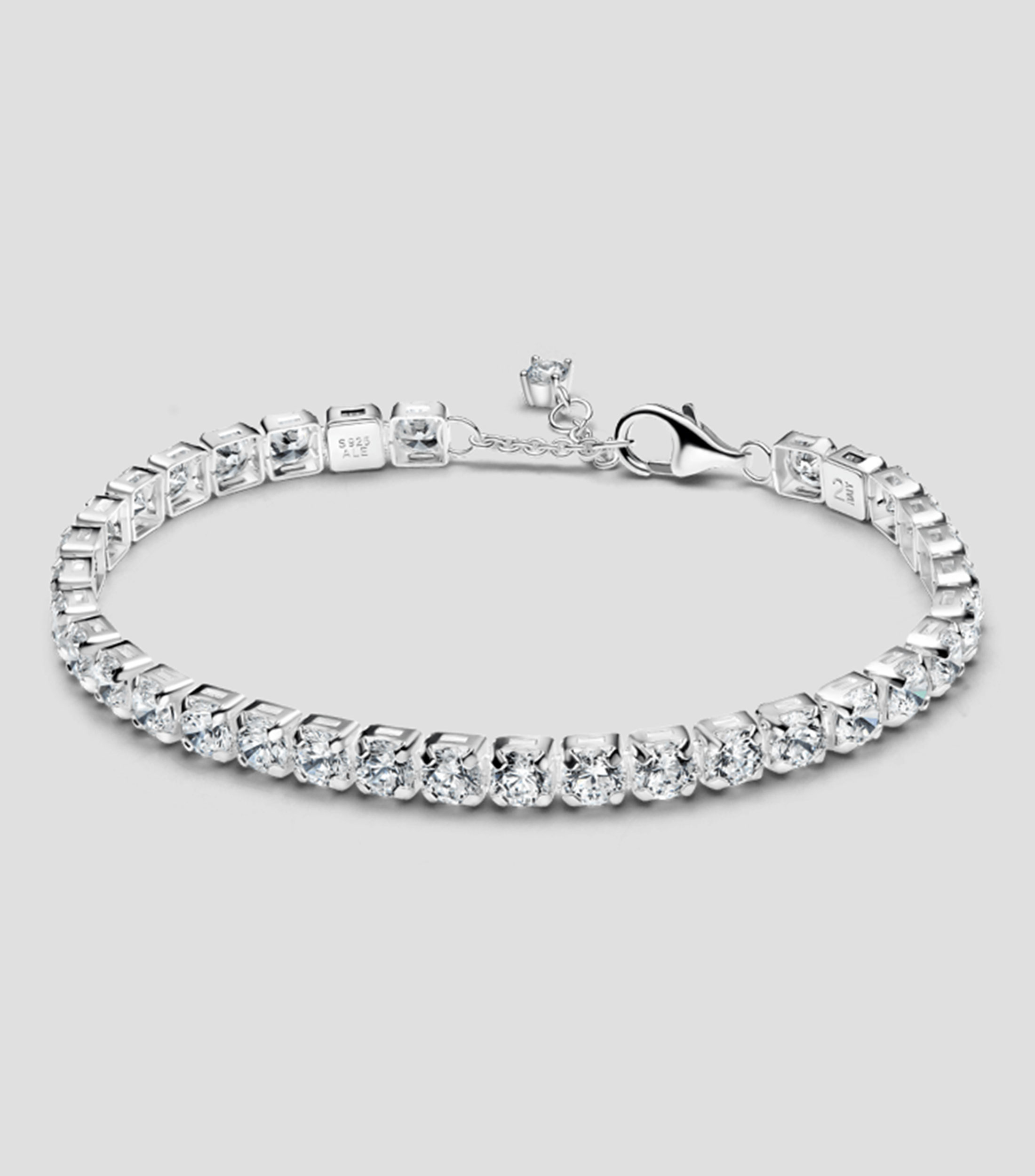 Pulsera en plata con zirconias Mujer