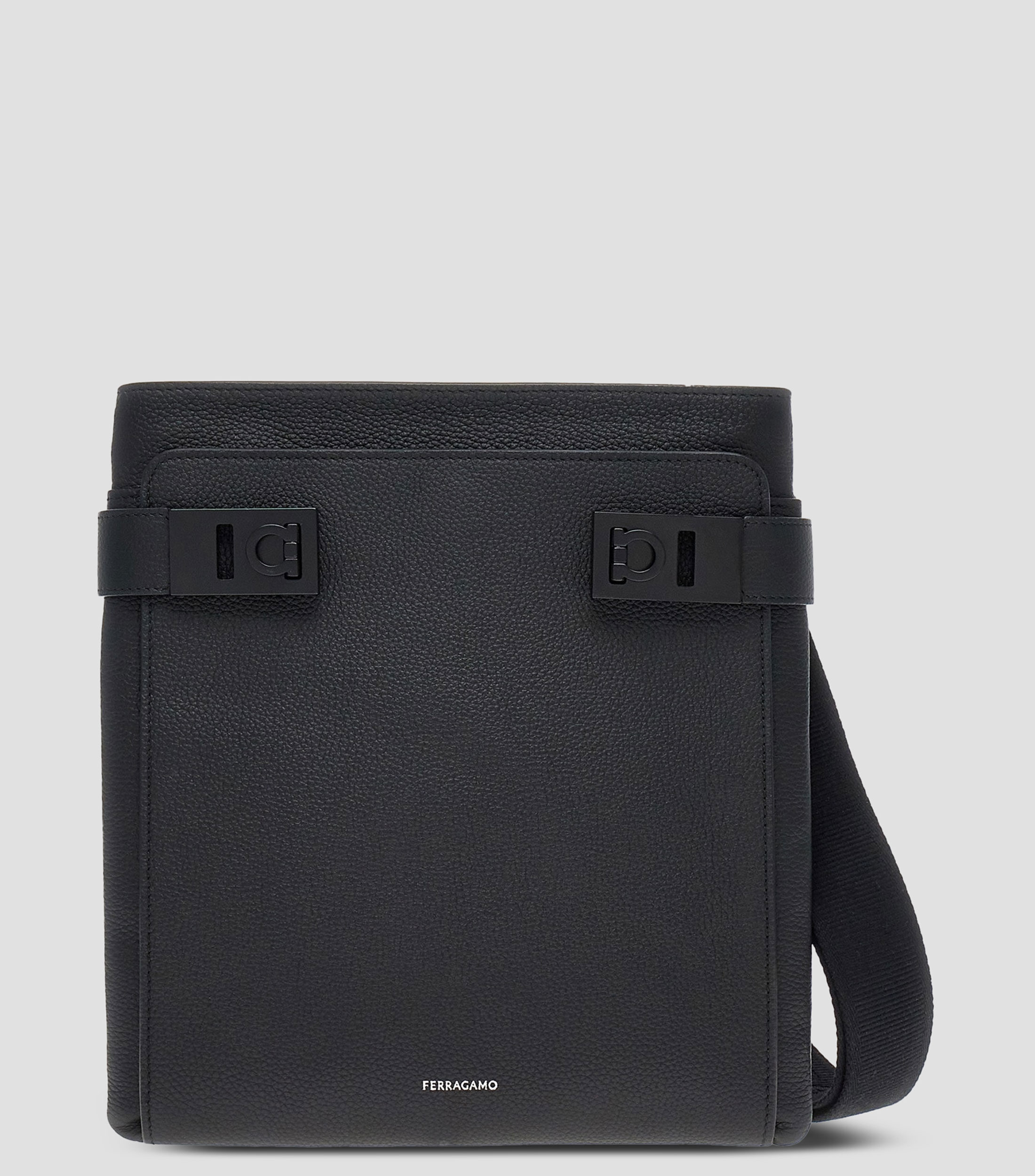 Bolso shoulder con hebillas Gancini North-South Hombre