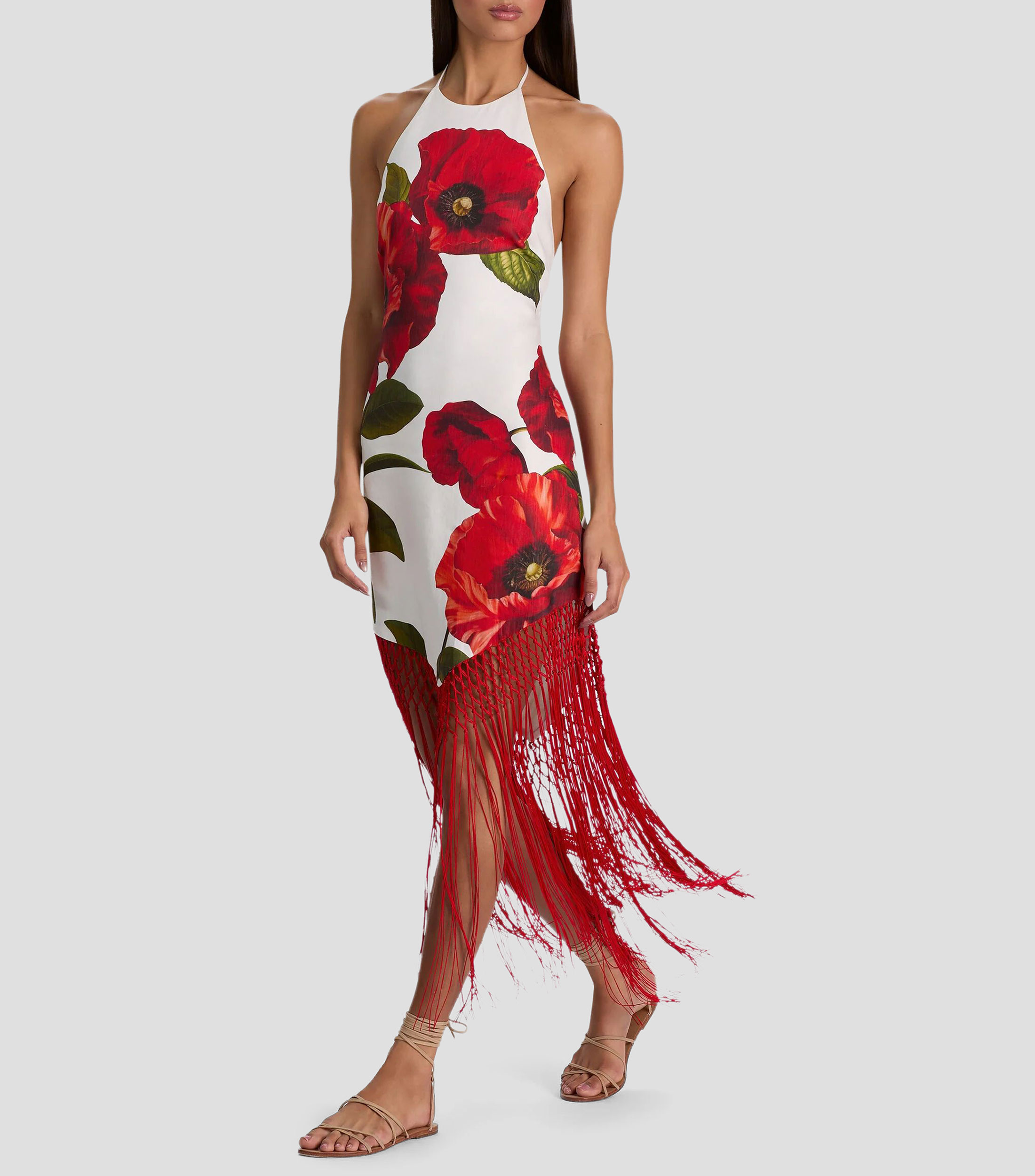 Vestido midi estampado Mujer