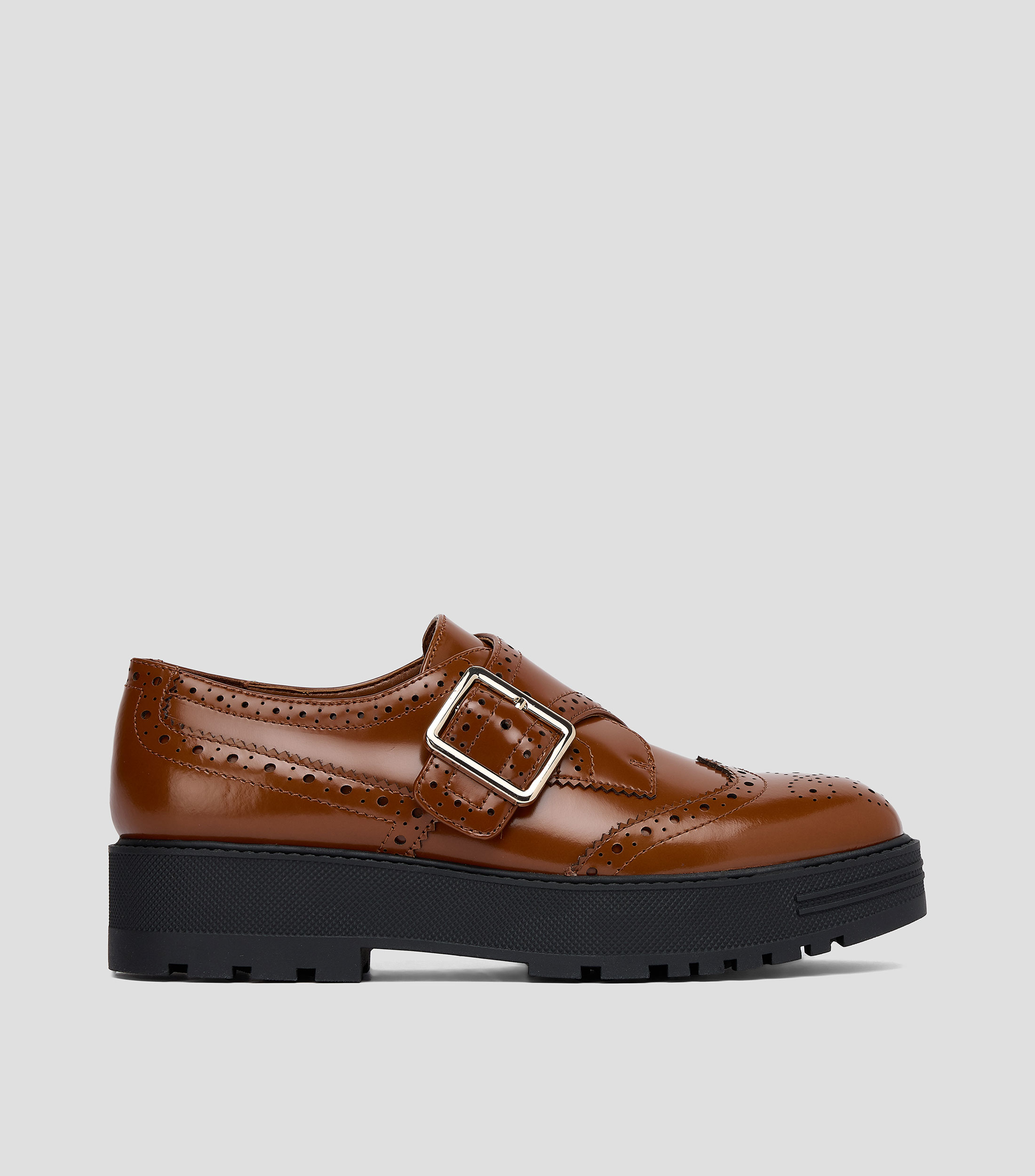 Zapatos monk casuales en piel Mujer