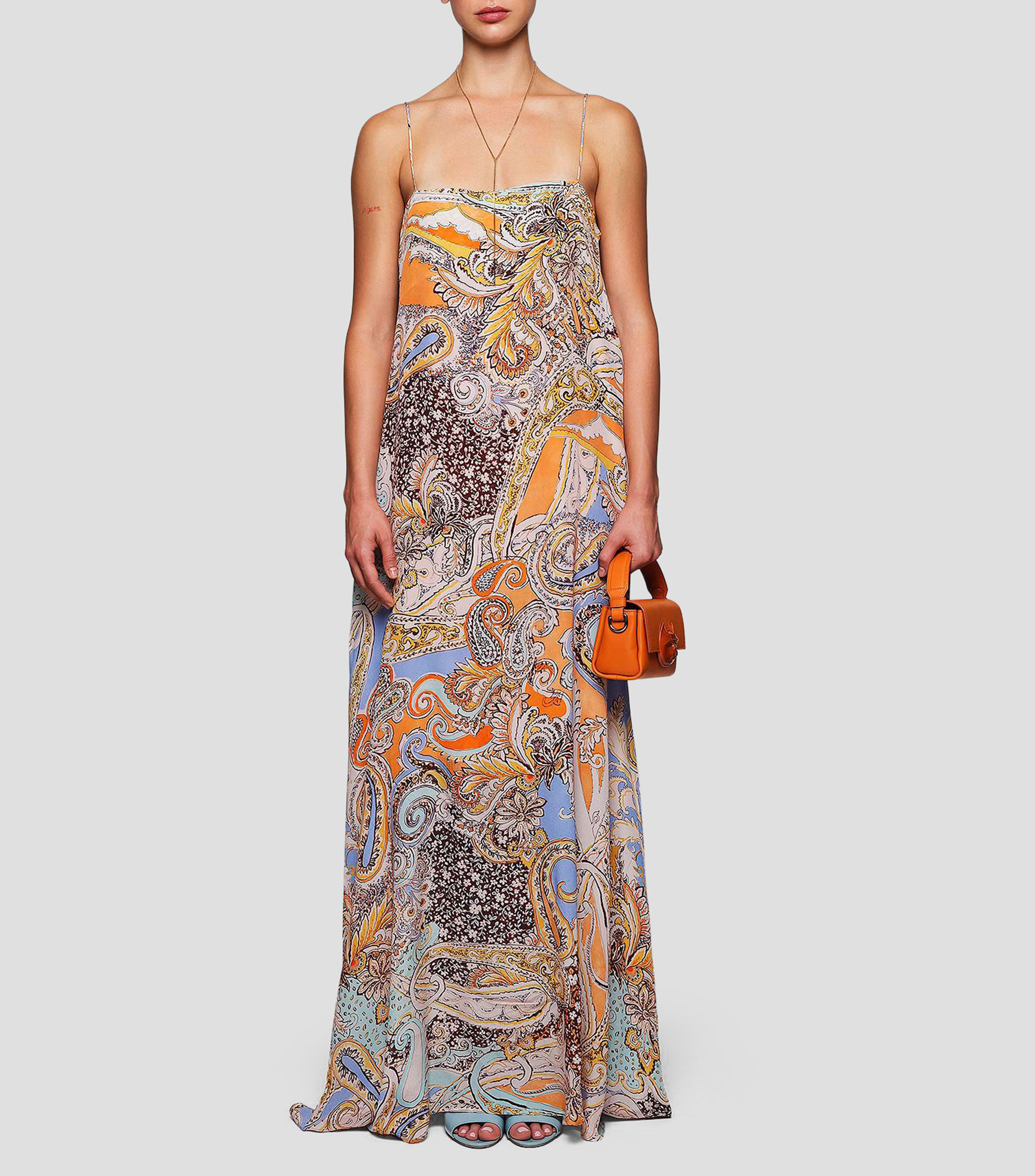 Vestido largo estampado Mujer