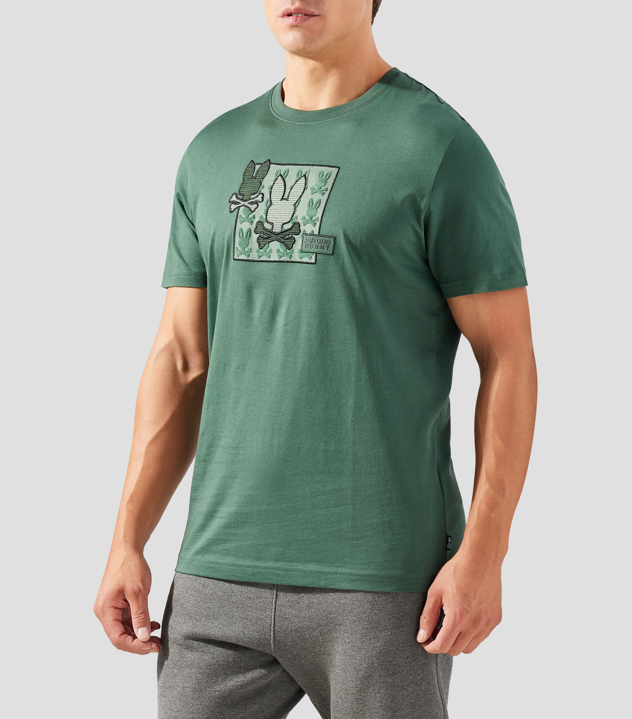 Playera cuello redondo manga corta estampada Hombre