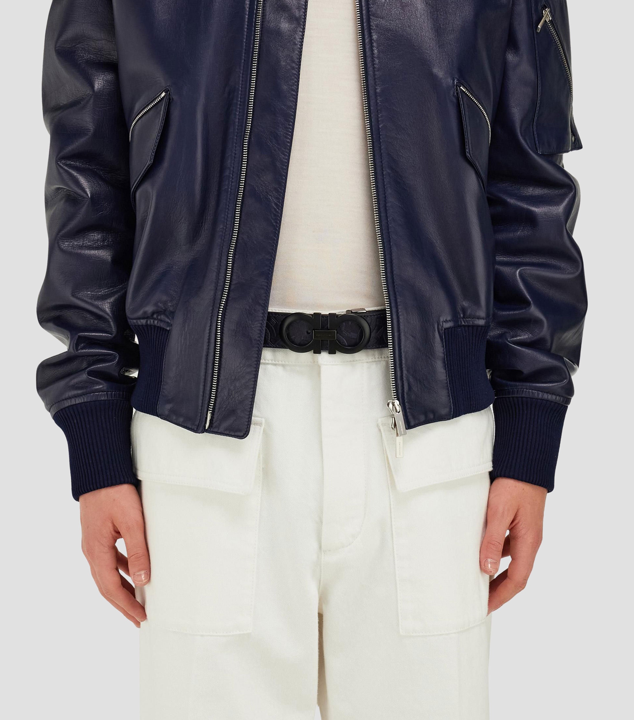Cinturon reversible en piel Hombre