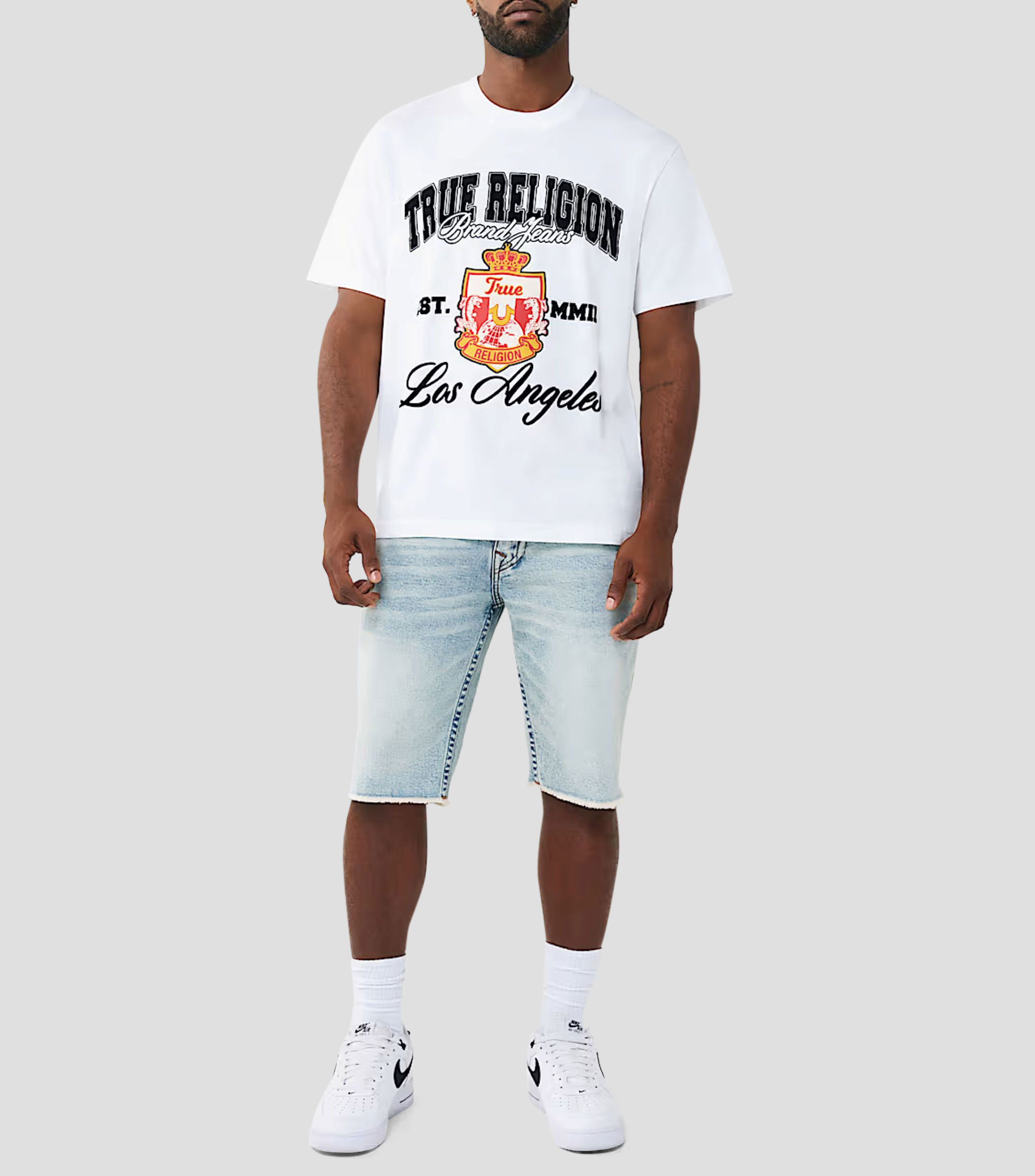 Playera cuello redondo manga corta estampada Hombre
