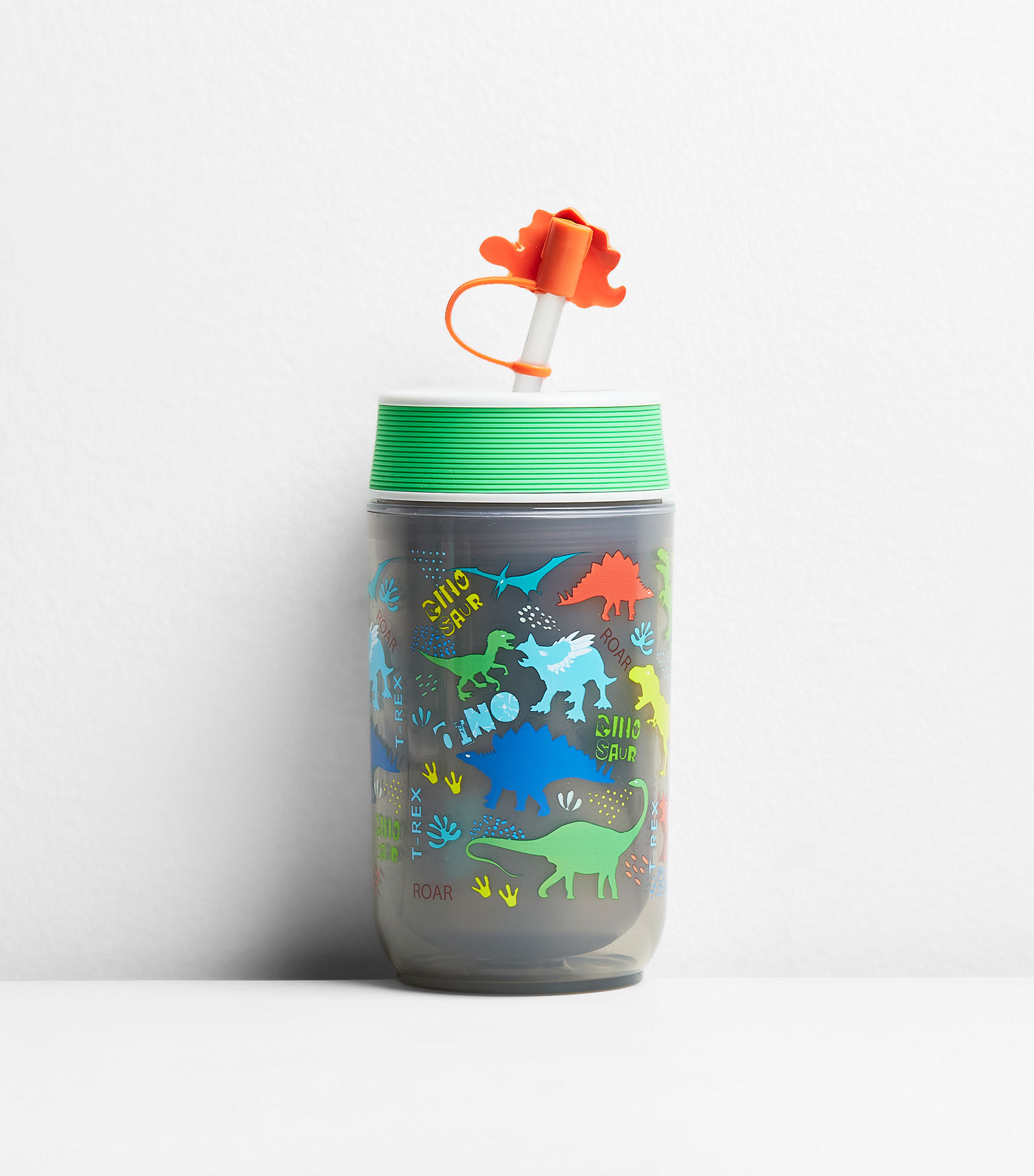 Vaso tumbler Carro Espacio dinosaurios con popote