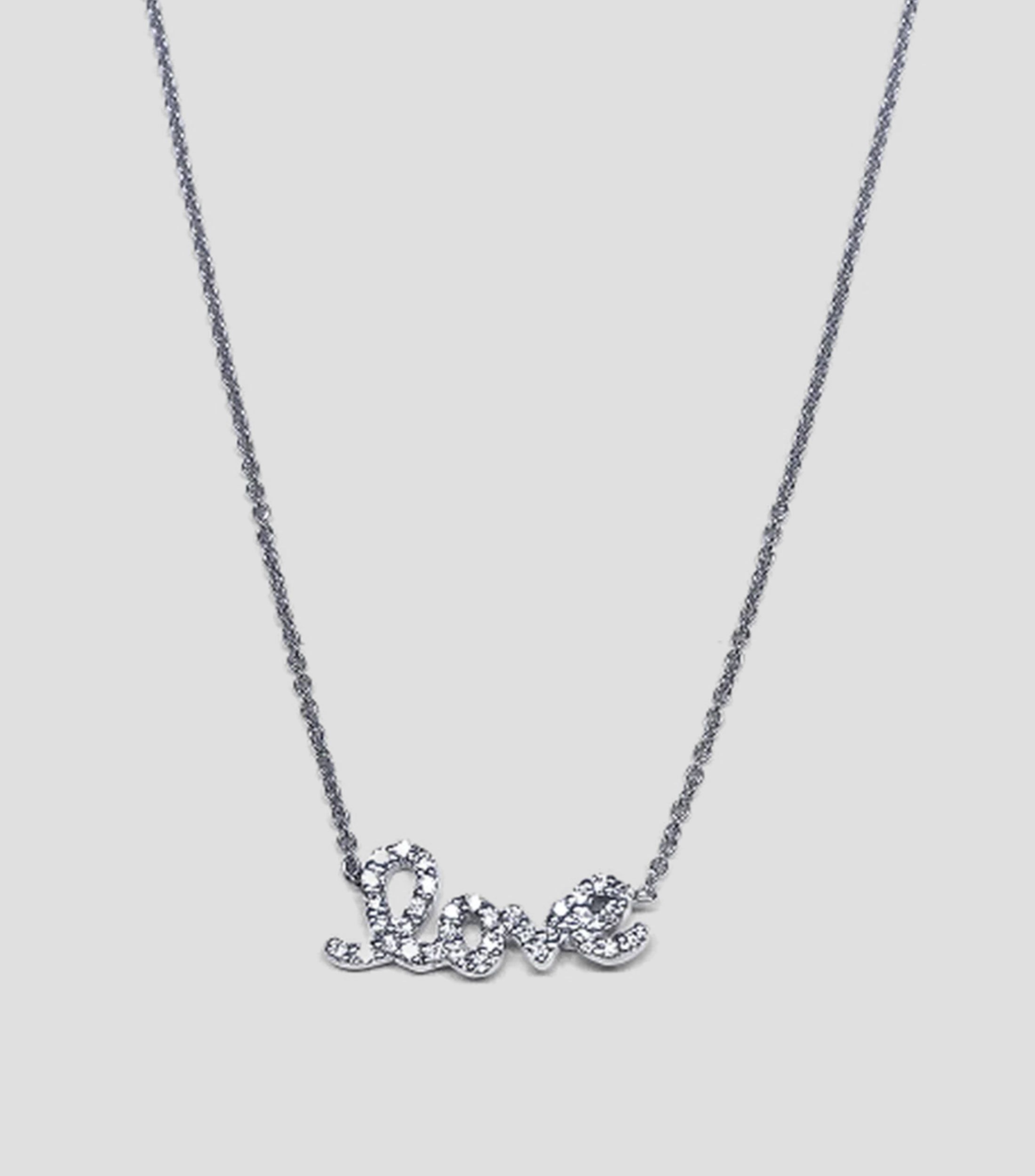 Collar en Oro blanco de 18 Kilates Love Mujer