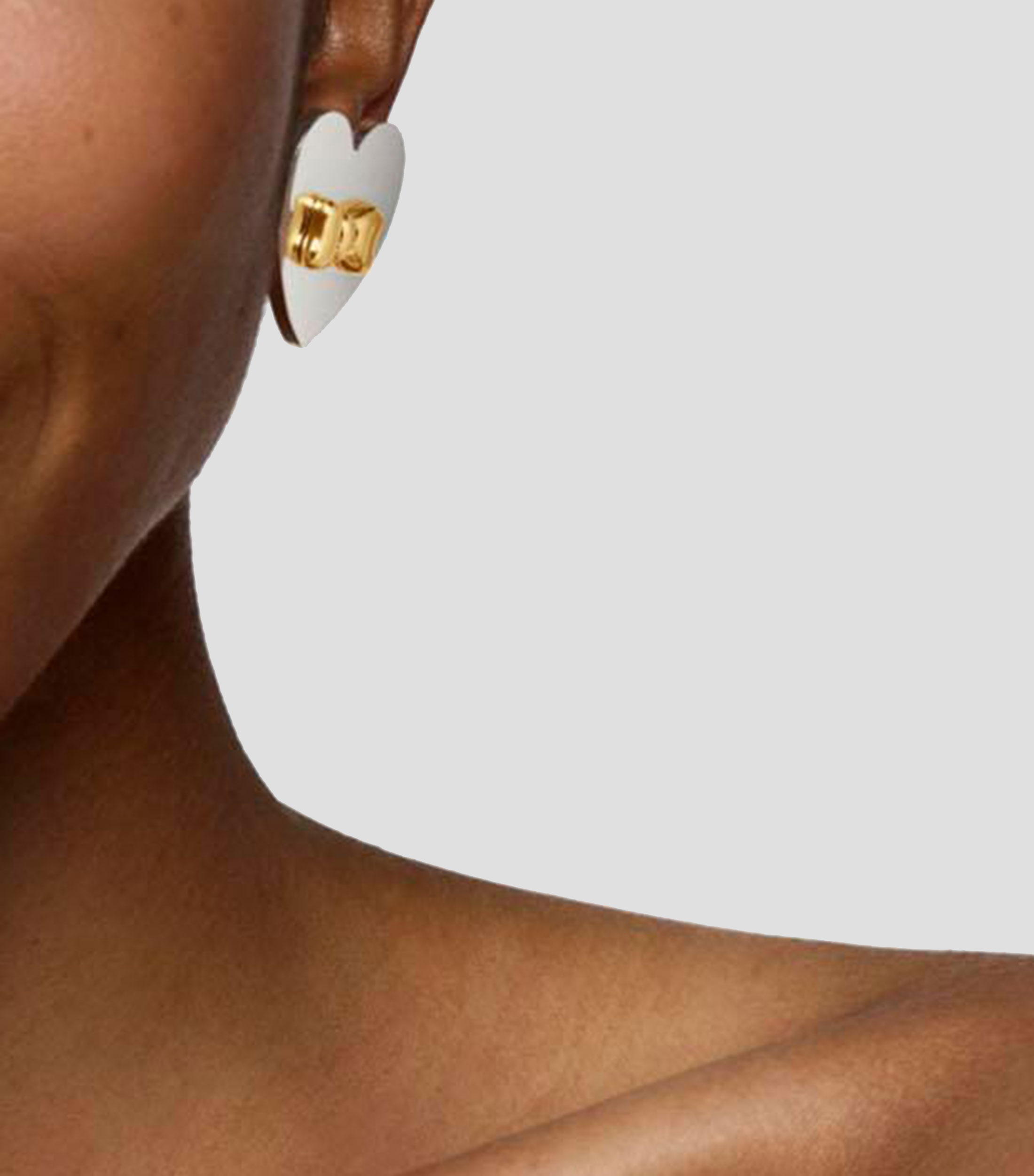 Aretes de Corazón Ribbon Mujer